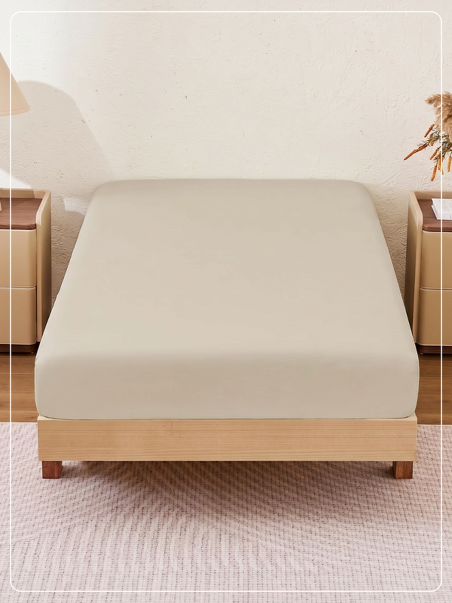 1-Piece Twin Fitted Sheet, 120x200cm - Cream