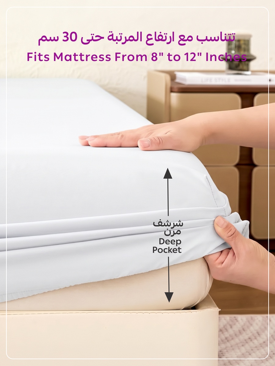 1-Piece Twin Fitted Sheet, 120x200cm - White