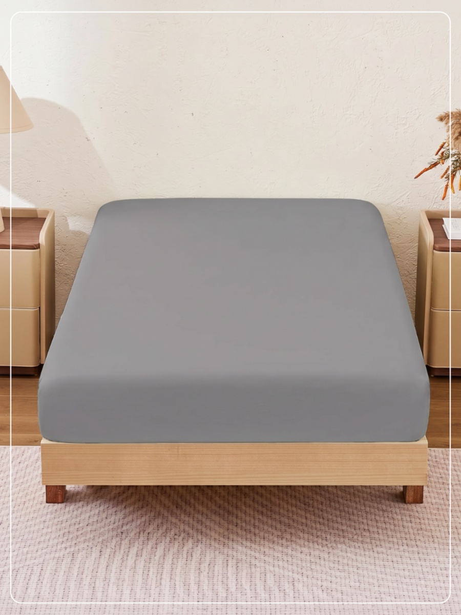 1-Piece Twin Fitted Sheet, 120x200cm - Grey
