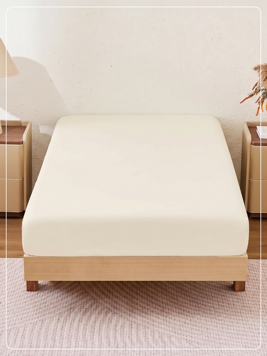 1-Piece Twin Fitted Sheet, 120x200cm - Nude