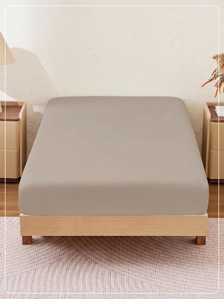 1-Piece Twin Fitted Sheet, 120x200cm - Beige