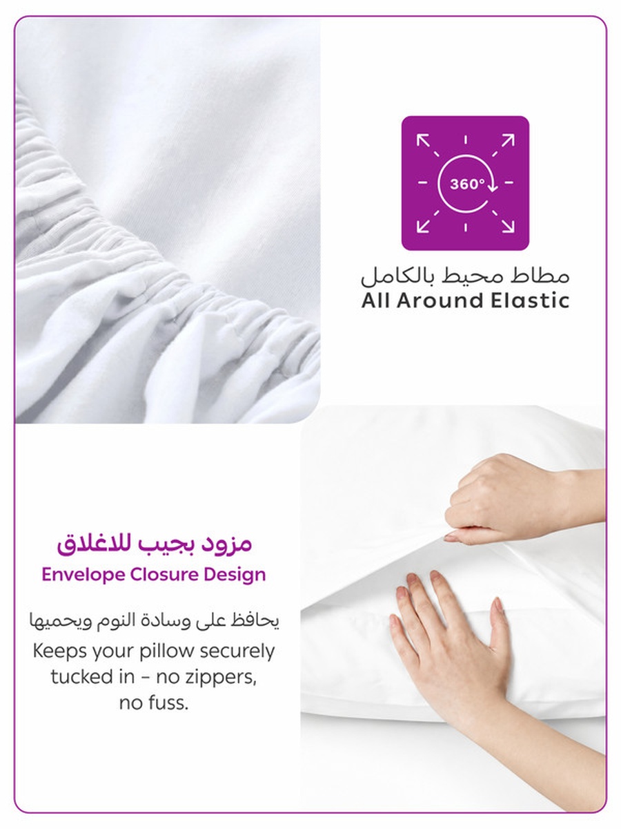 4-Piece Super King Bed Sheet Set, 200x200x35 cm - White