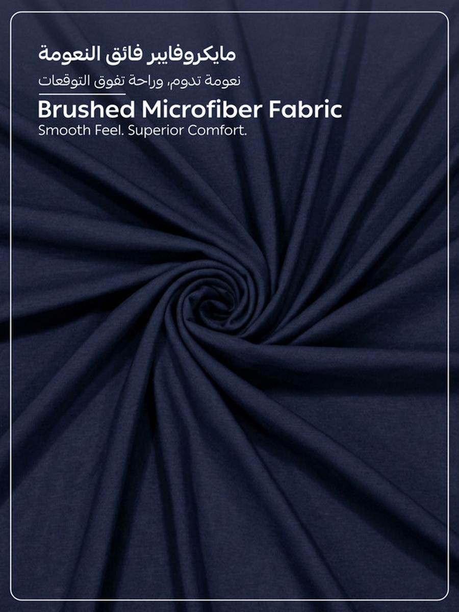 3-Piece Twin Bed Sheet, Set 120x200 and 30cm, Wrinkle Resistant - Navy Blue