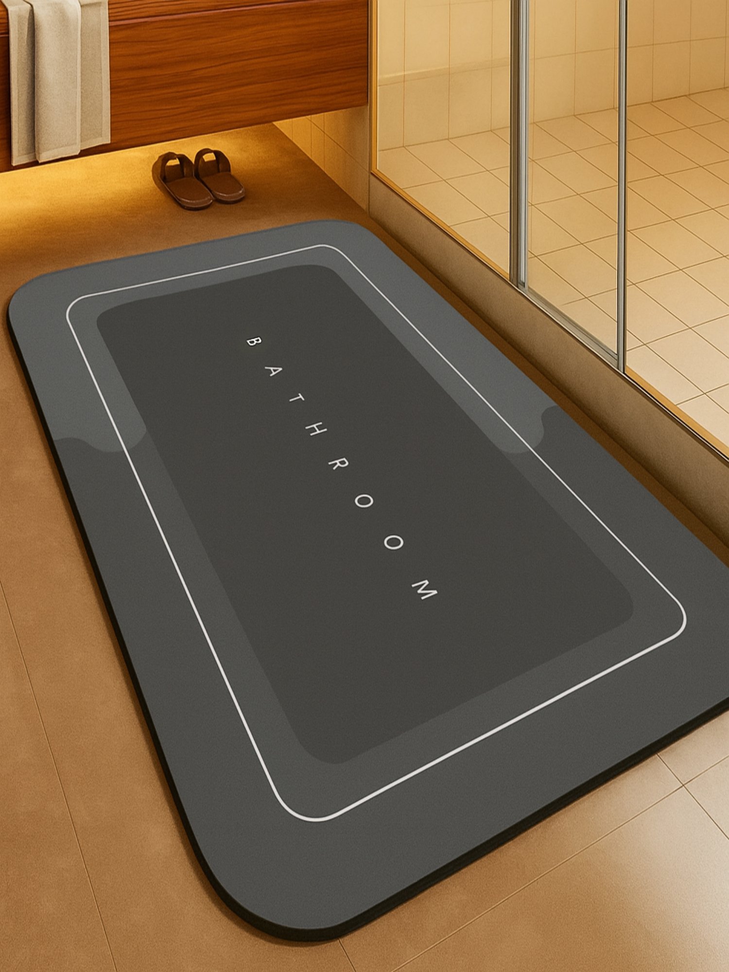 Charcoal Non-Slip Bathroom Mat