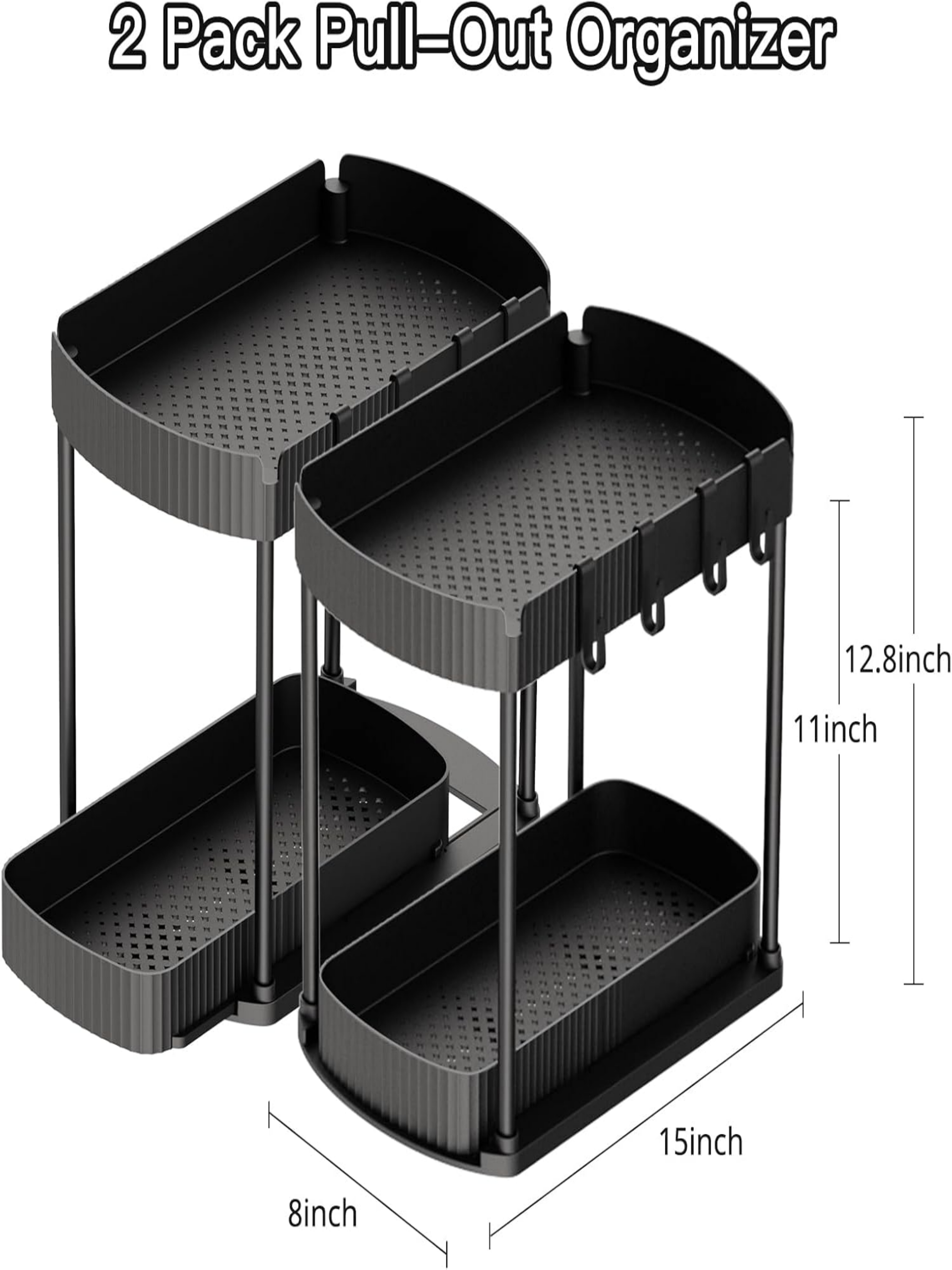 Black 2-Tier Pull-Out Under-Sink Organizer