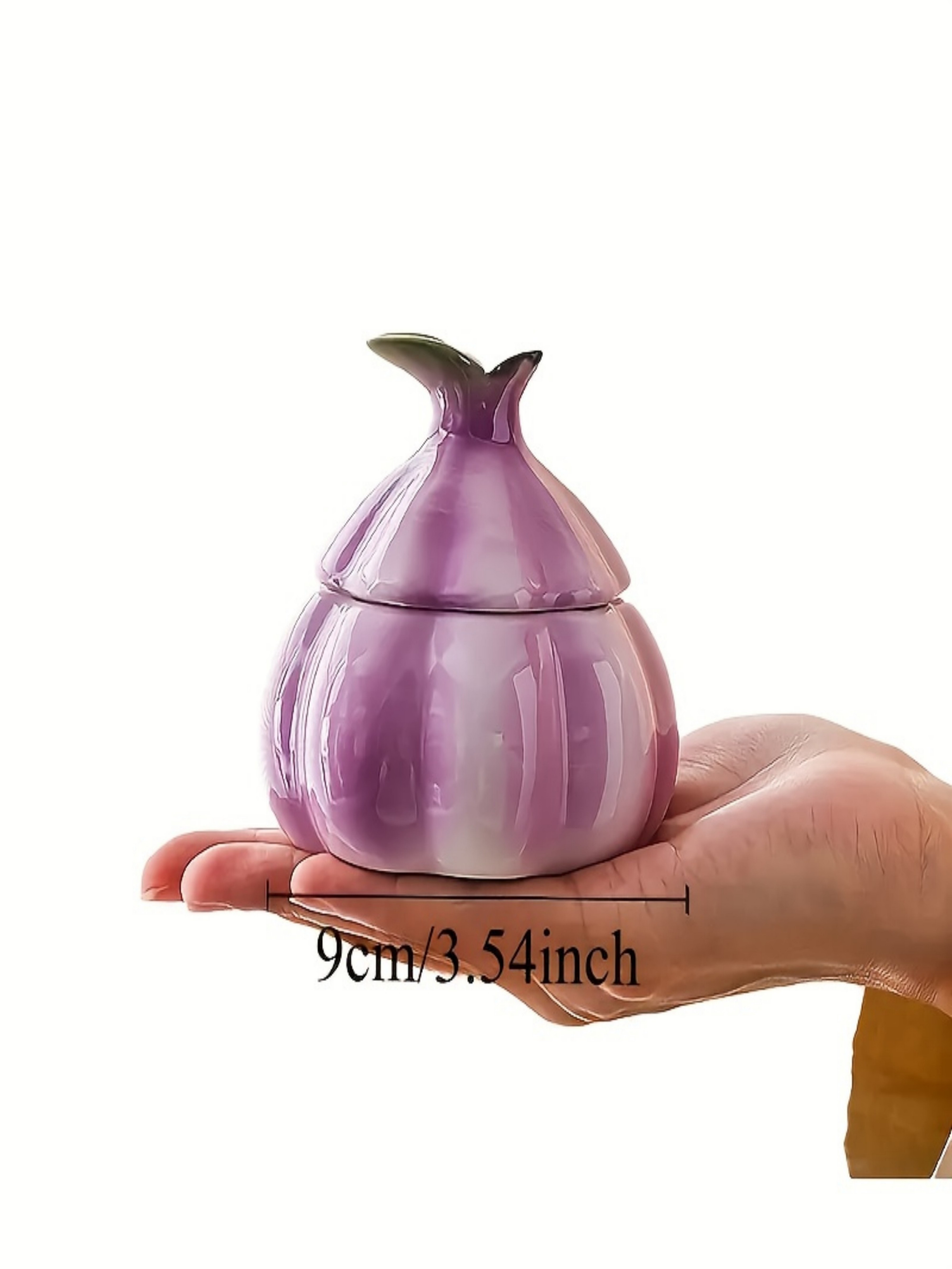 Purple Garlic-Shaped Ceramic Storage Jar