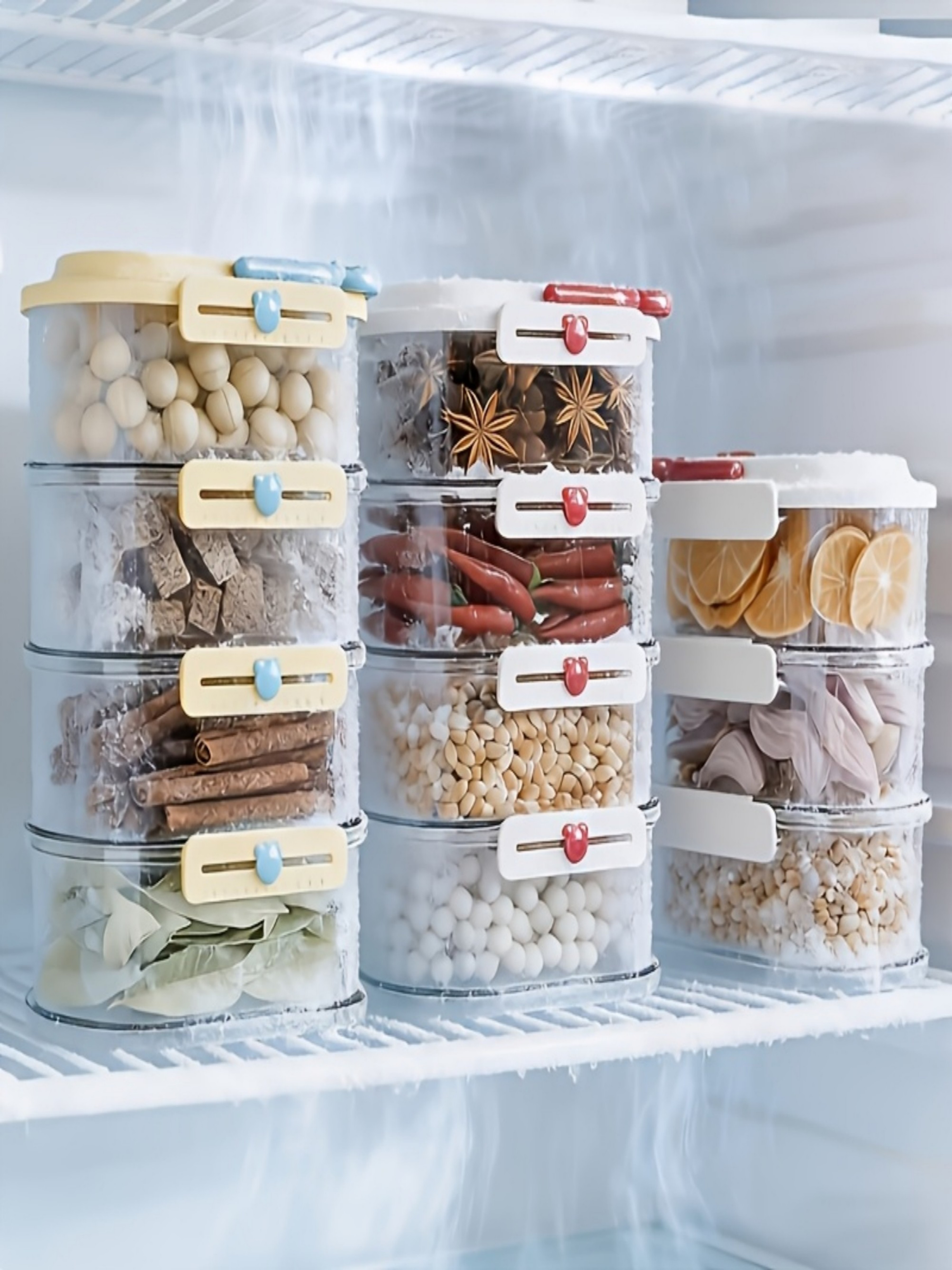 Stackable 4-Tier Food Storage Containers with Lids