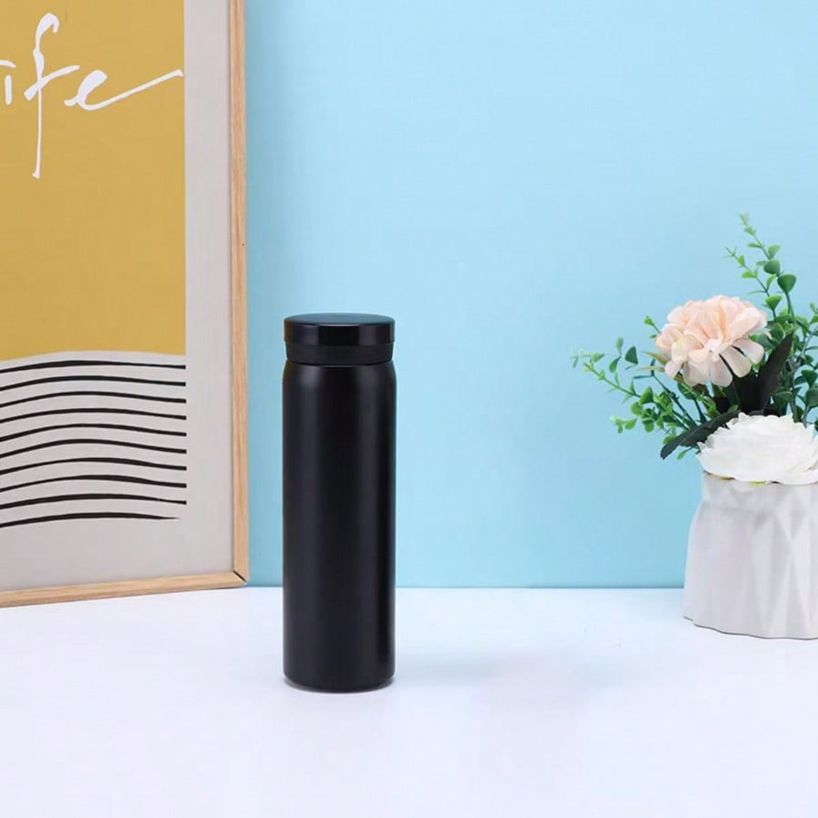 Black Solid Thermos Bottle