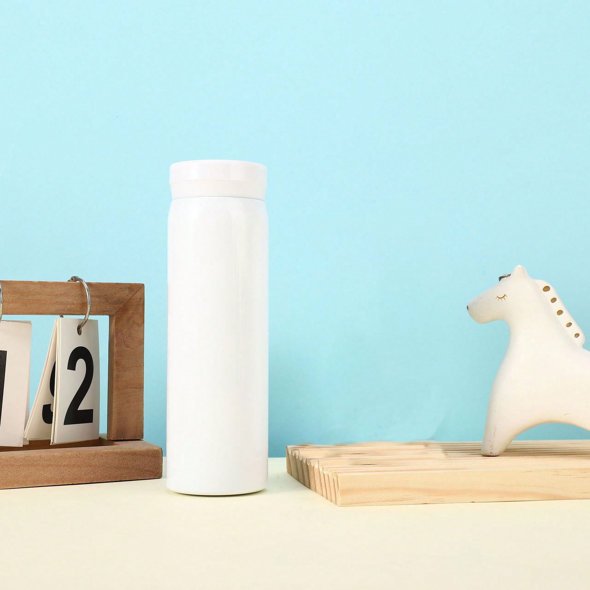 White Stainless Steel Vacuum Flask  300Ml Insulated Bottle