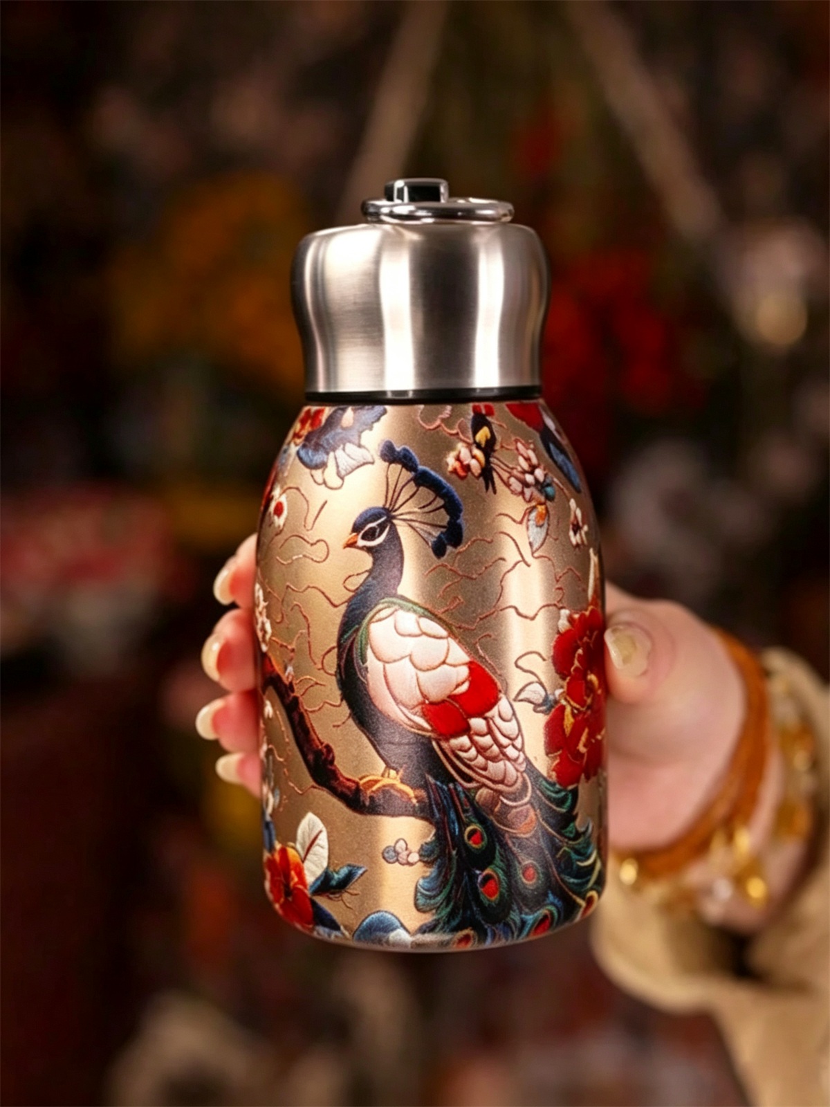 Golden Peacock Stainless Steel Thermal Bottle (300Ml)