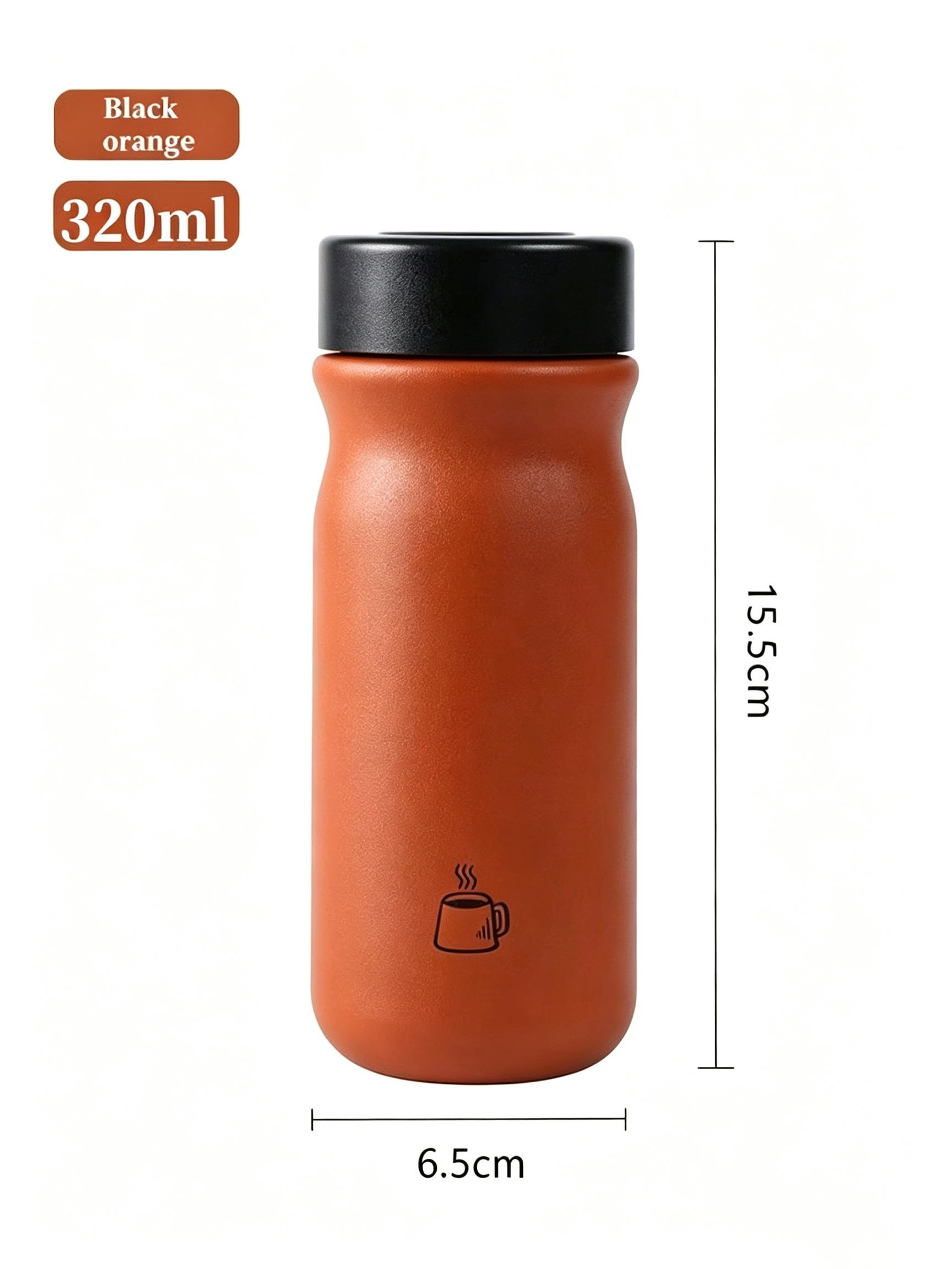 Stainless Steel Insulated Coffee Mug, 320Ml Orange