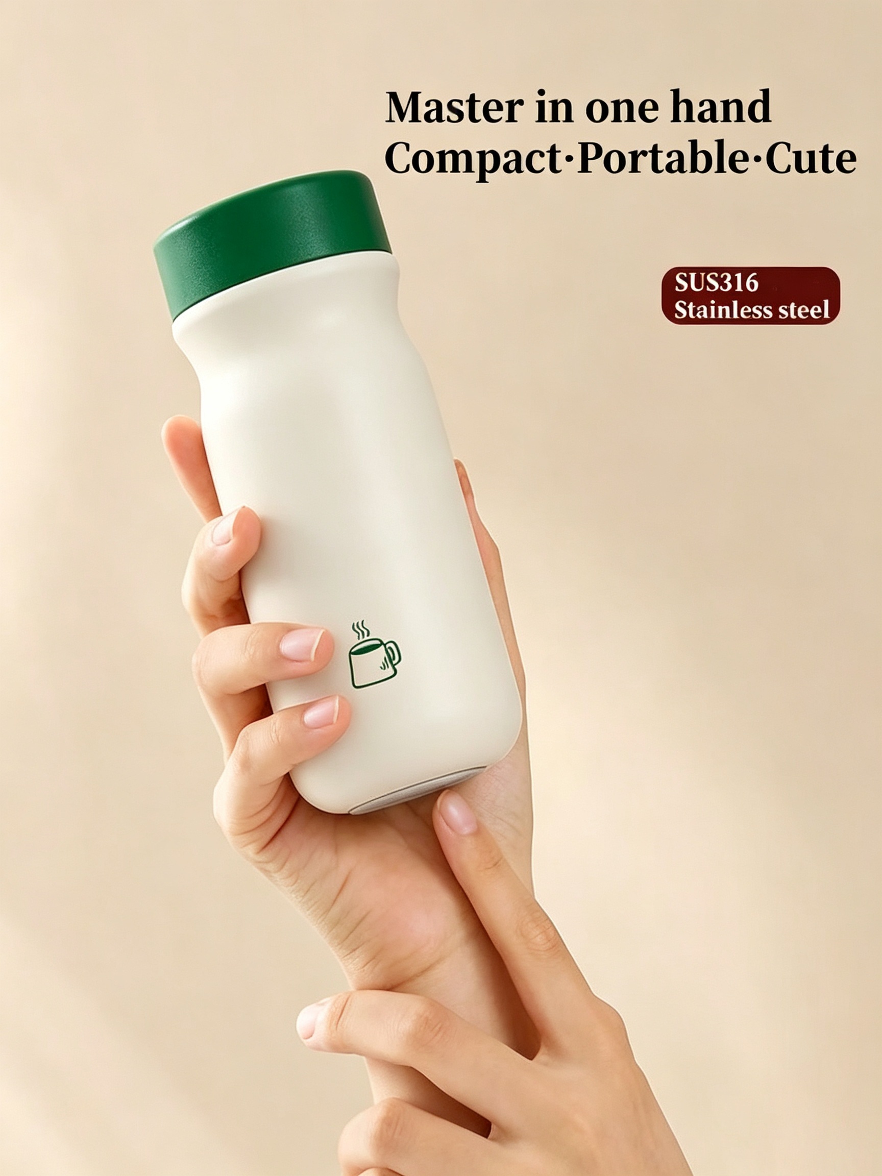 Stainless Steel Insulated Coffee Mug, 320Ml Orange