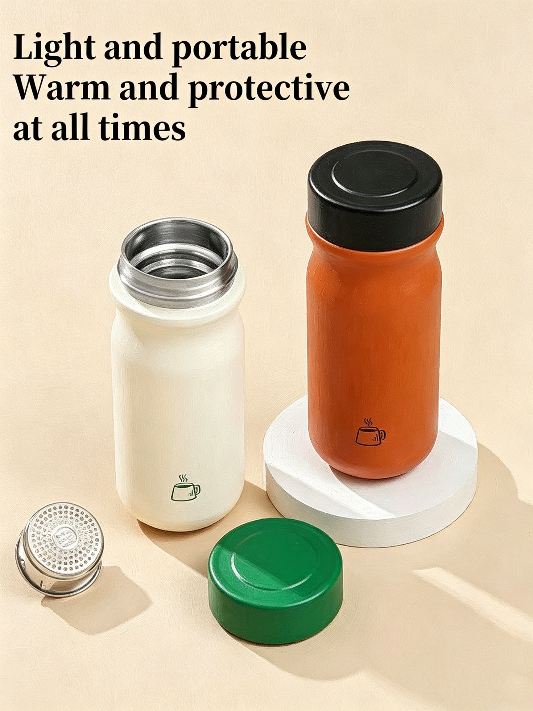Stainless Steel Insulated Coffee Mug, 320Ml Orange