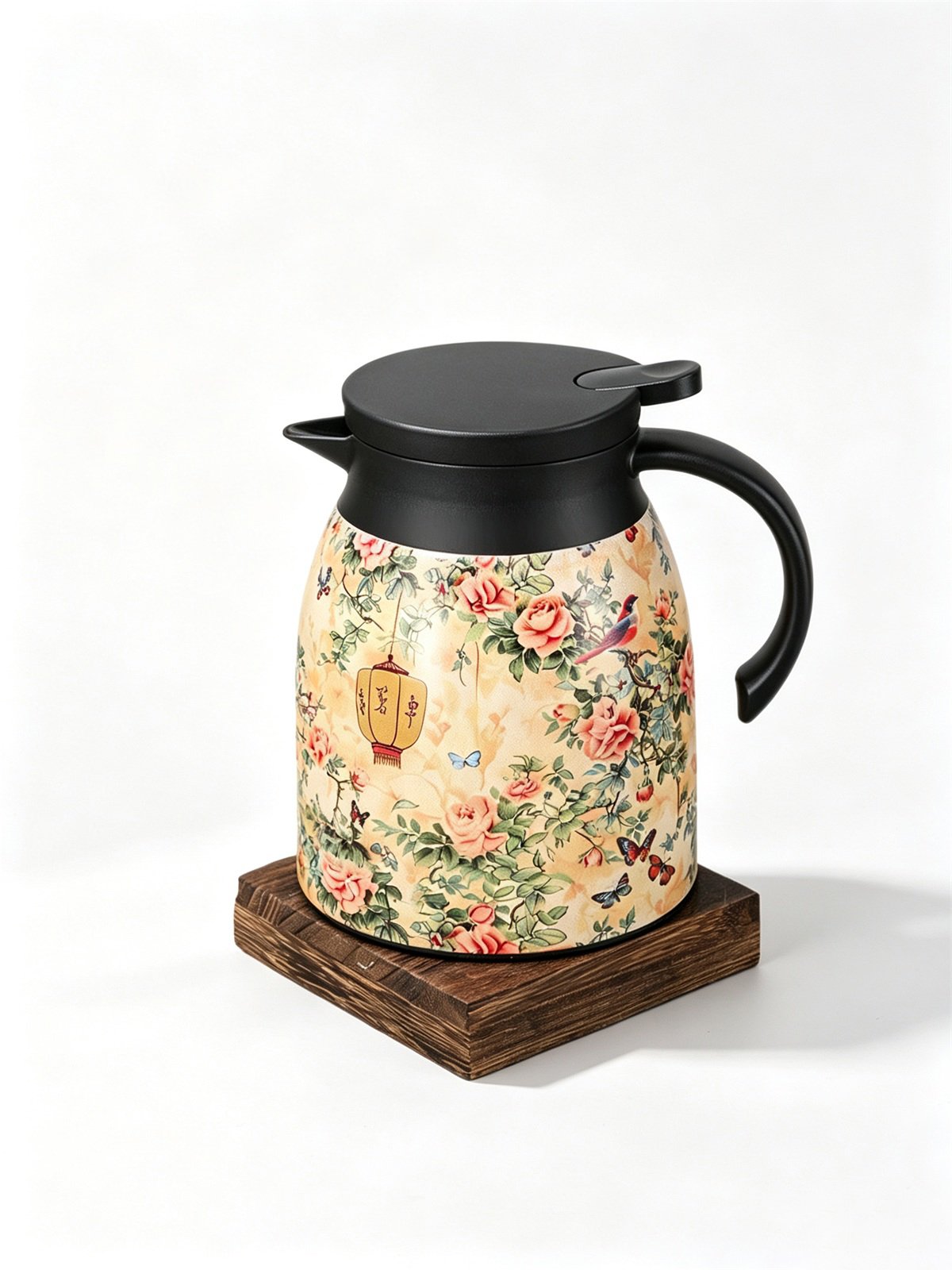 Floral and Lantern Stainless Steel Tea Pot - 1500ml