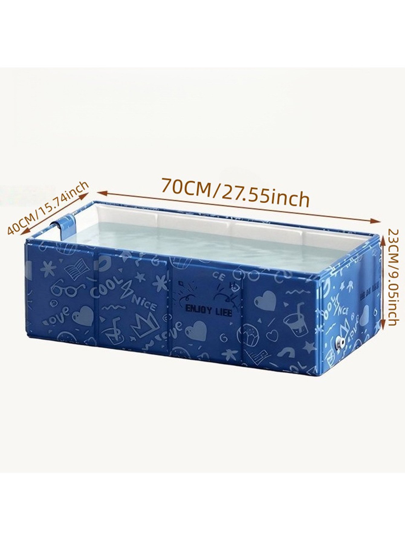 Beige Printed Foldable Bathtub