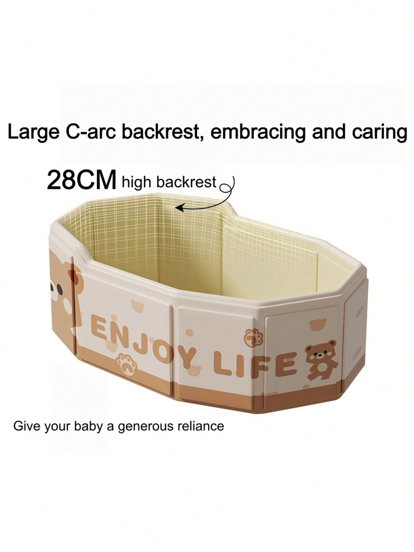 Foldable Baby Bathtub with Pattern - PVC, Green