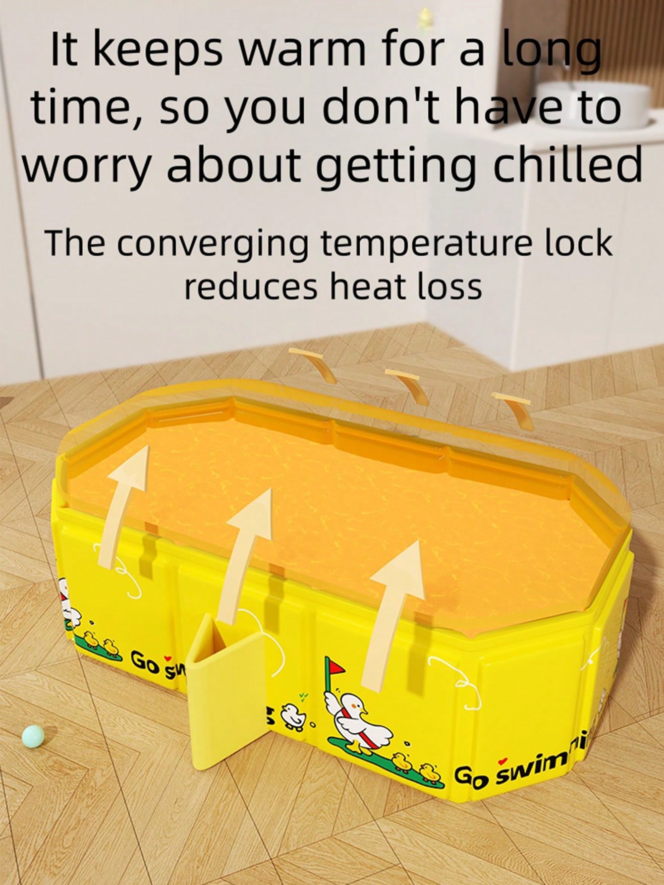 Portable PVC Folding Baby Bathtub with Cute Duck Pattern