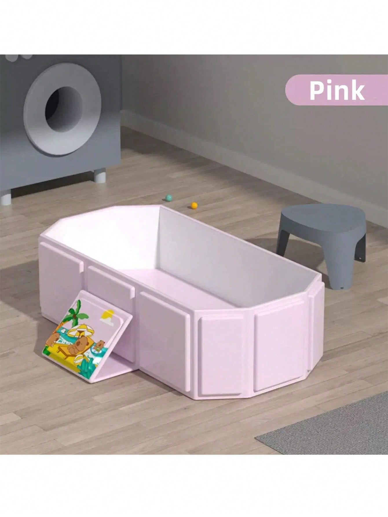 Pink Graphic Folding Bathtub