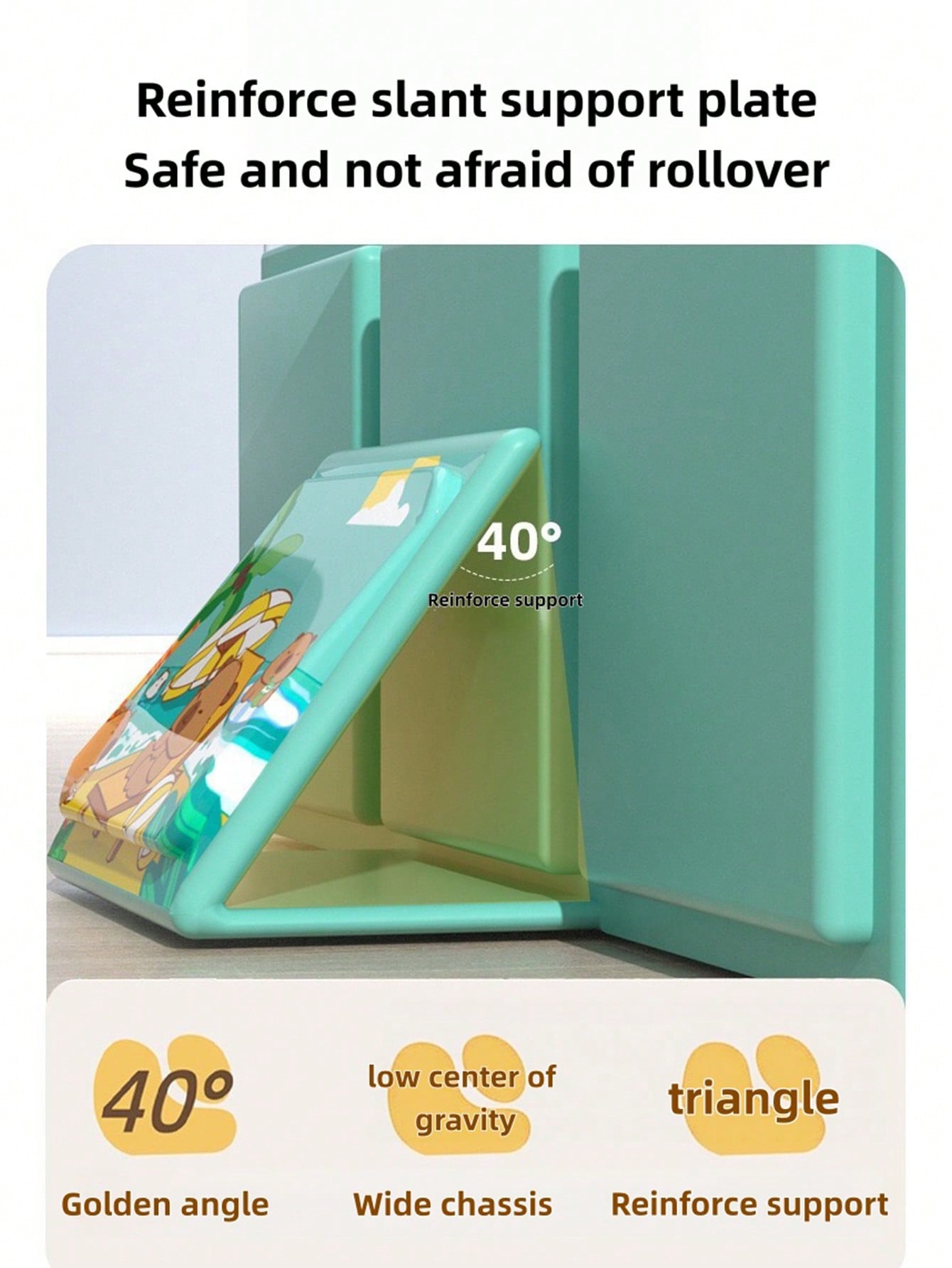 Green Foldable Baby Bathtub with Cartoon Pattern - PVC