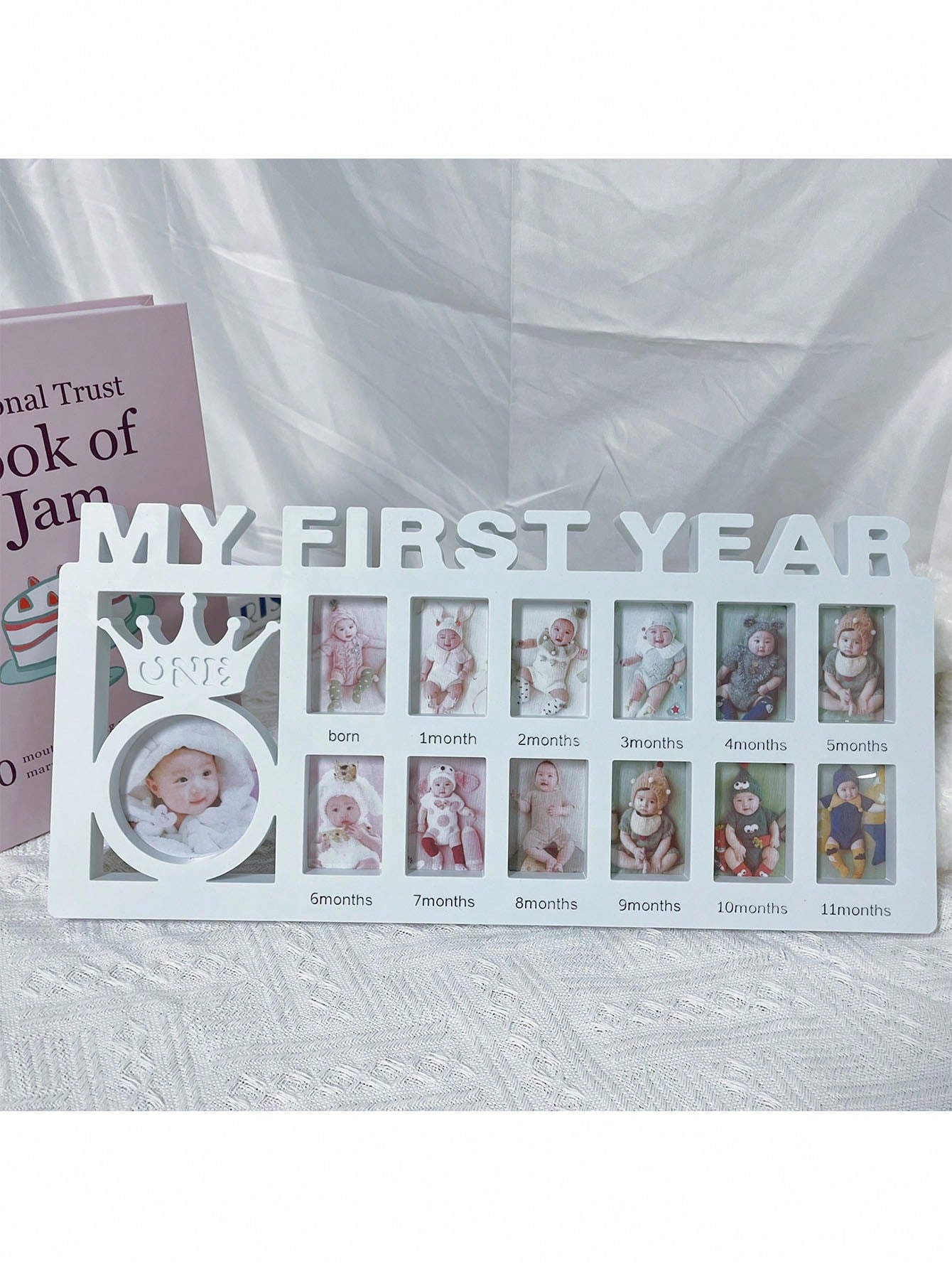 White Plastic My First Year Multi Photo Frame