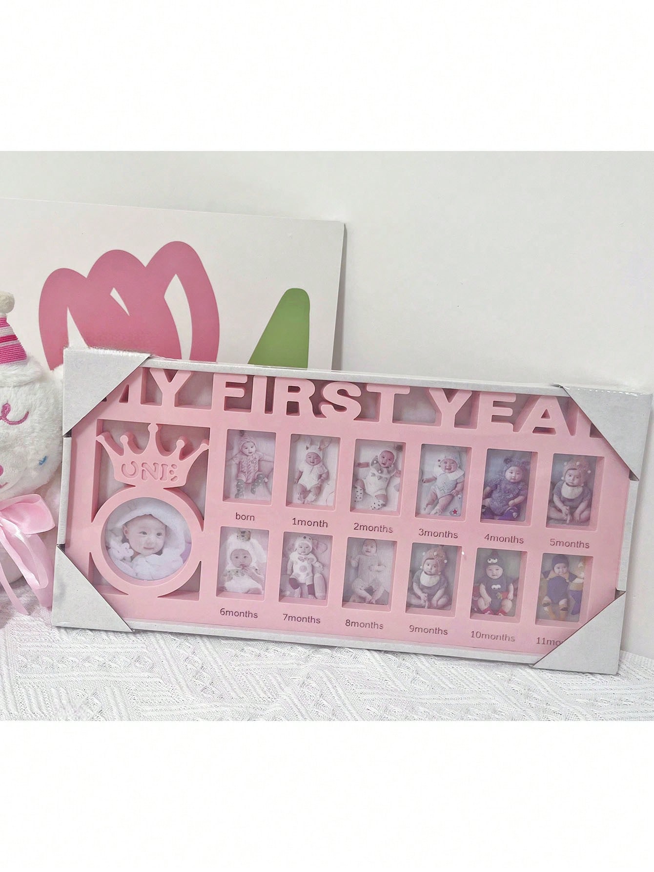 Pink My First Year Baby Multi-Photo Frame
