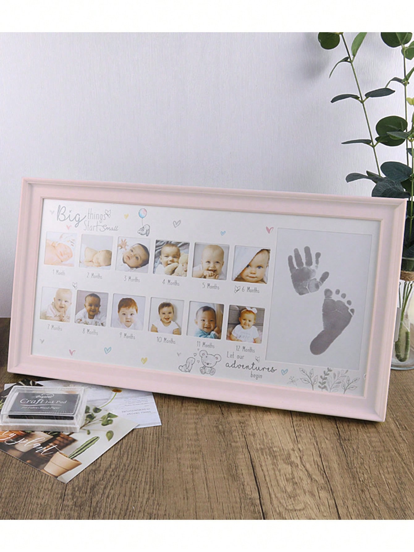 Light Pink Newborn Babys First Year Photo Frame