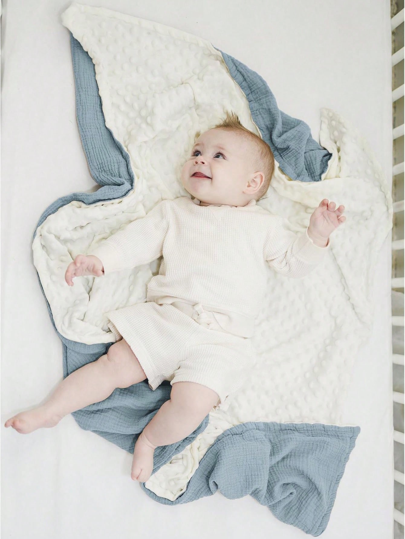 Blue Cotton Woven Baby Blanket