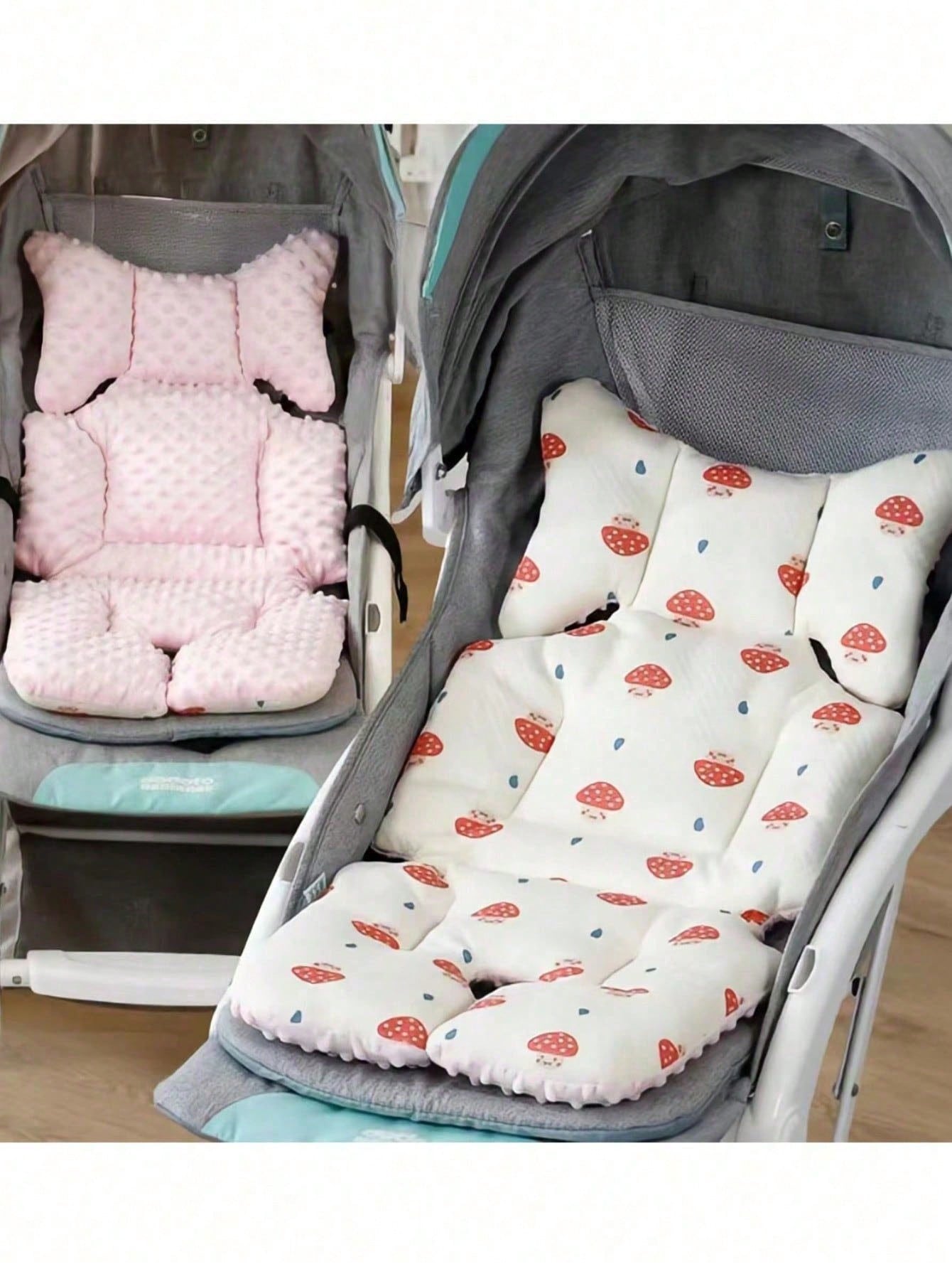 1-Piece Pink Minky Stroller Cushion