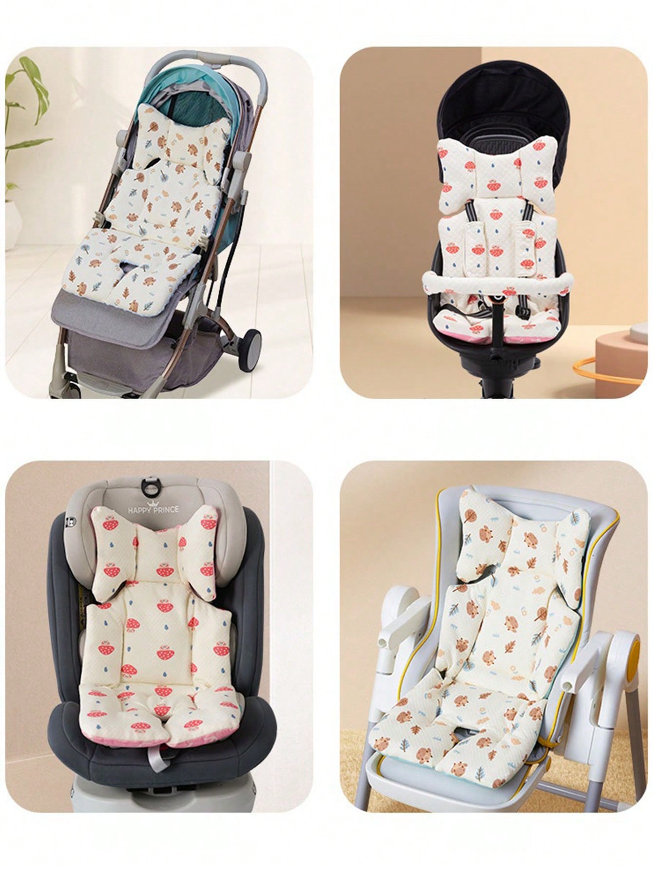 1-Piece Pink Minky Stroller Cushion