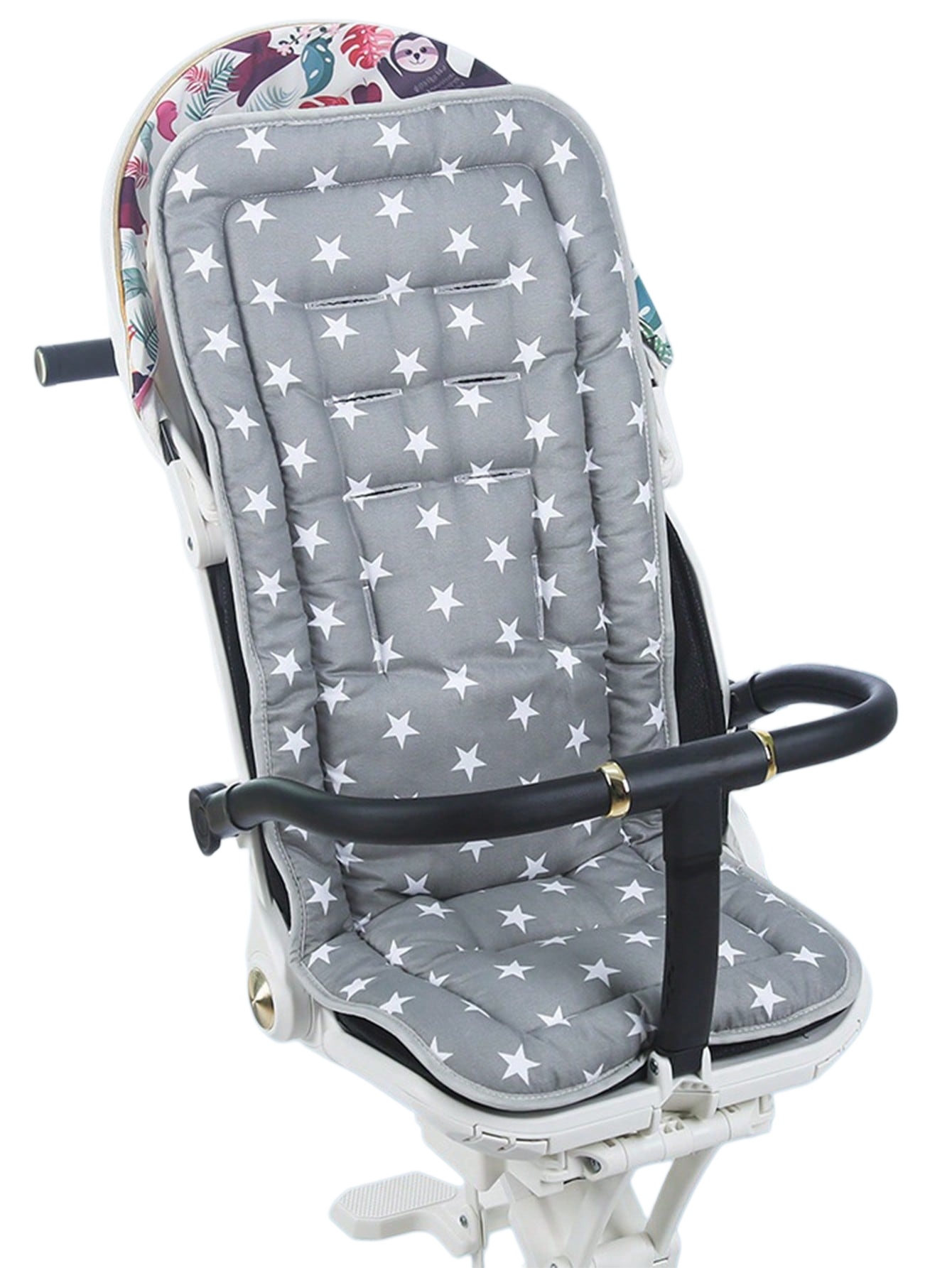 Grey Star Pattern High Chair Cushion