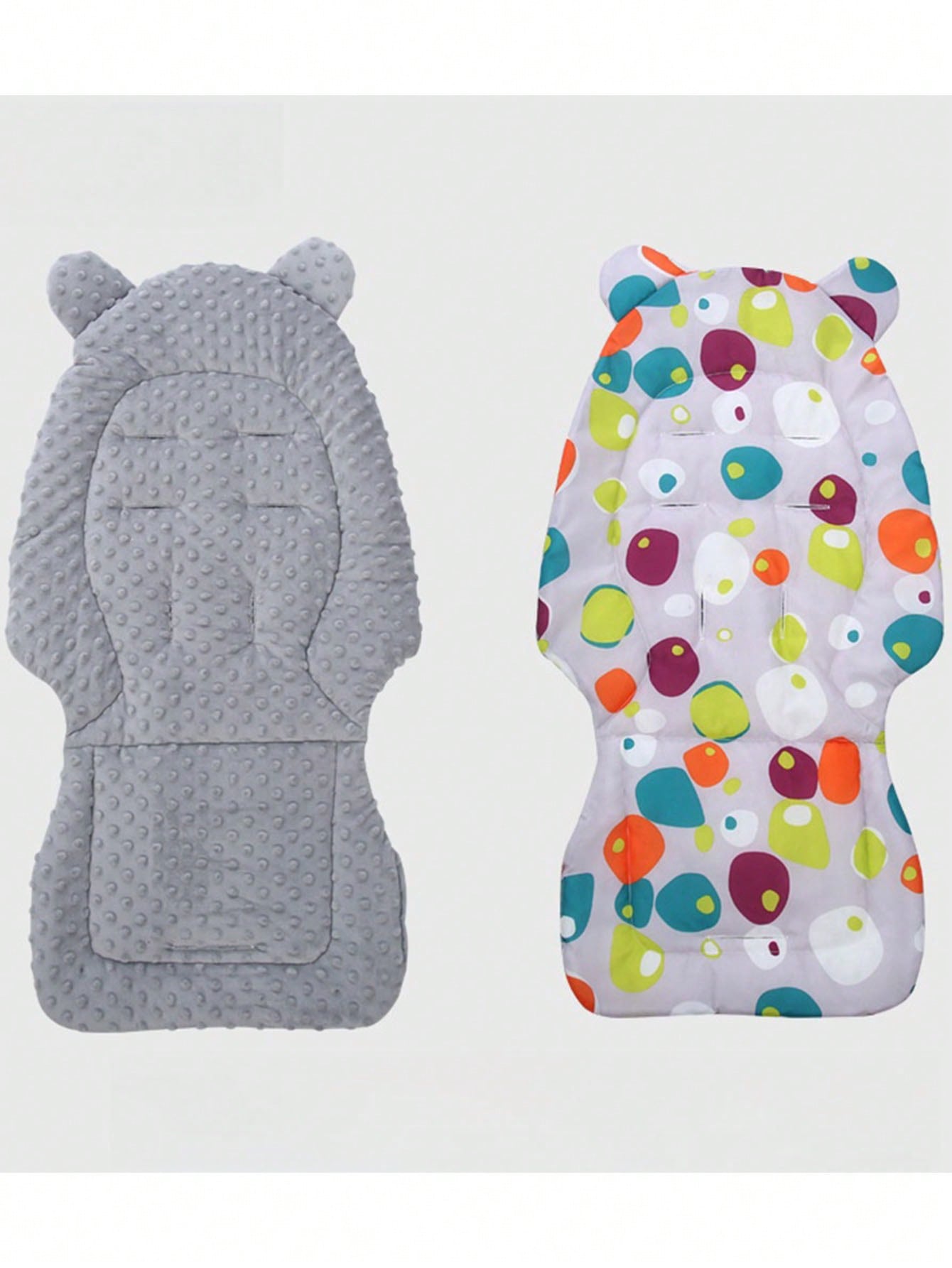 Grey Reversible Baby Stroller and Dining Chair Cushion