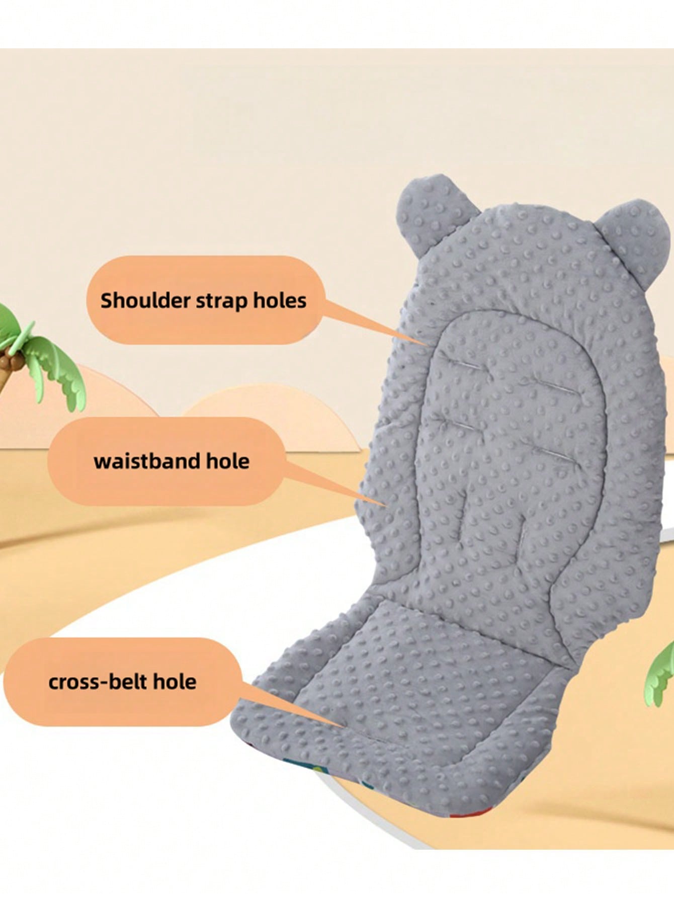 Soft Pink Reversible Chair Cushion