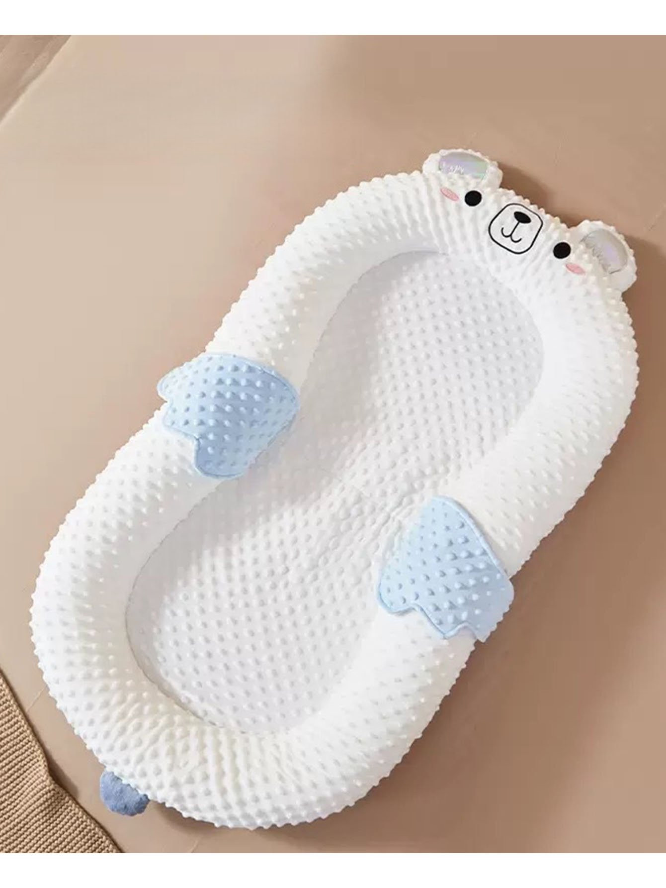 Blue Bear Cartoon Baby Nest Mattress Topper