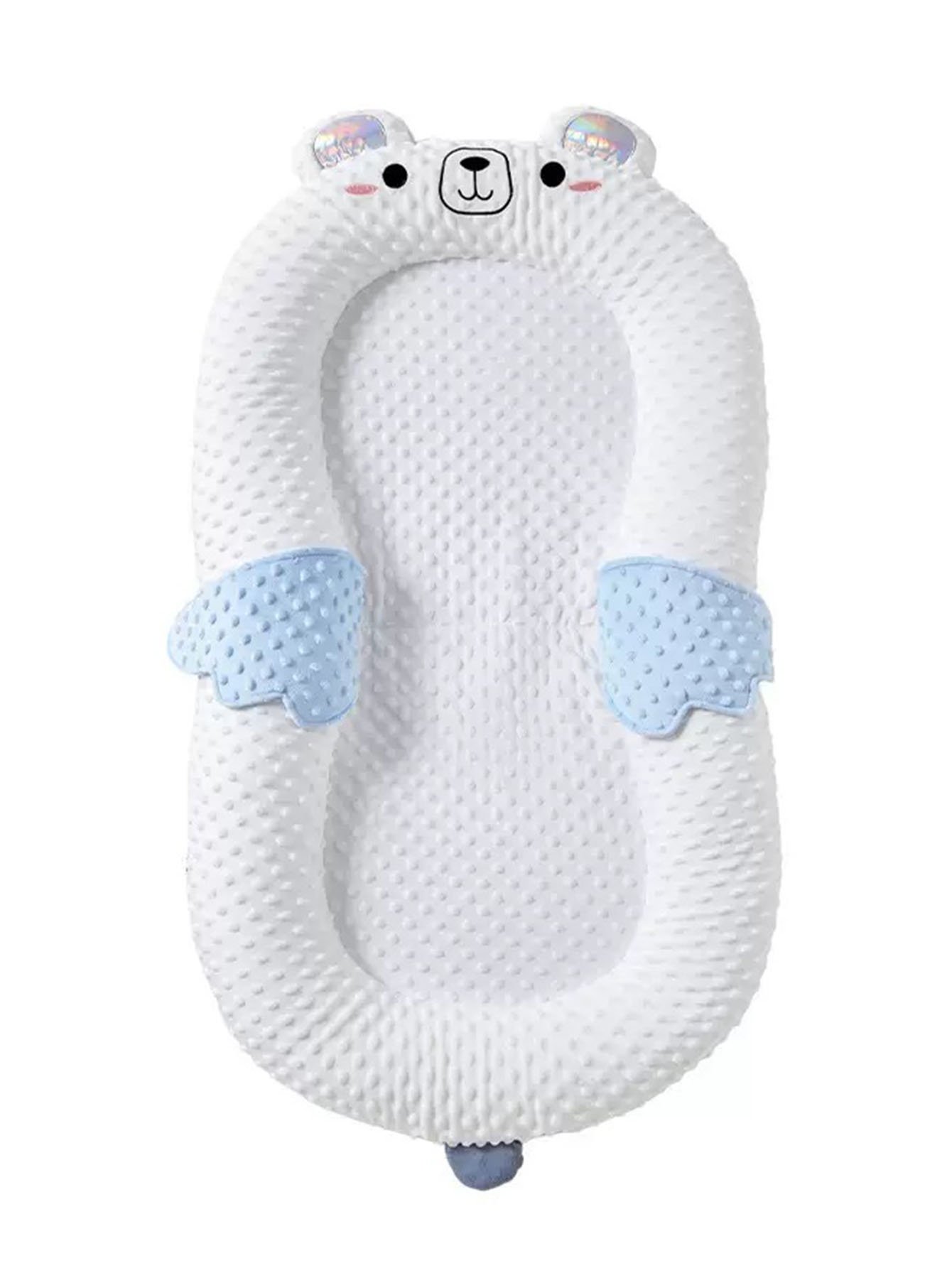 Blue Bear Cartoon Baby Nest Mattress Topper