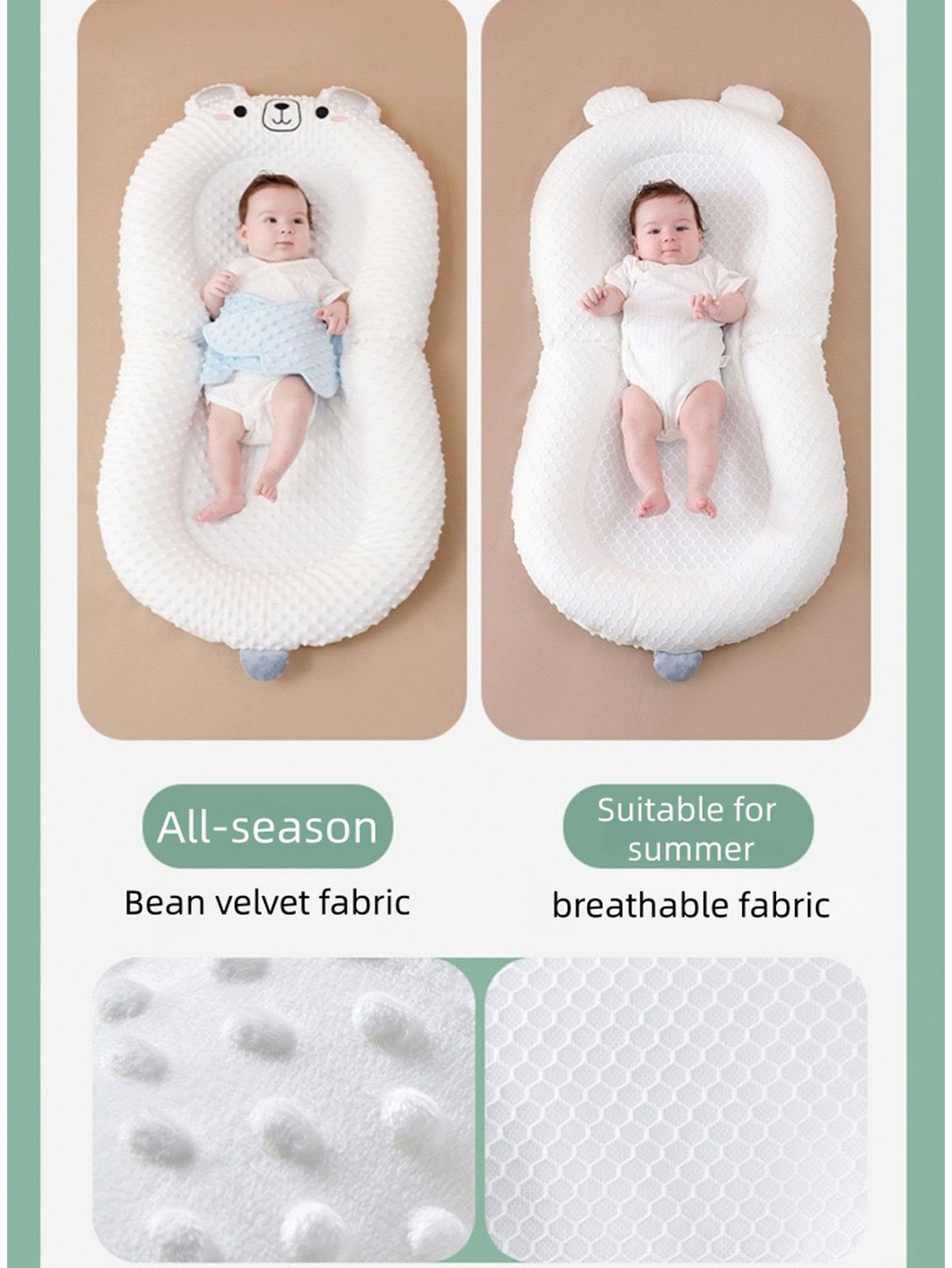 Light Pink Baby Sleeper With Bunny Design