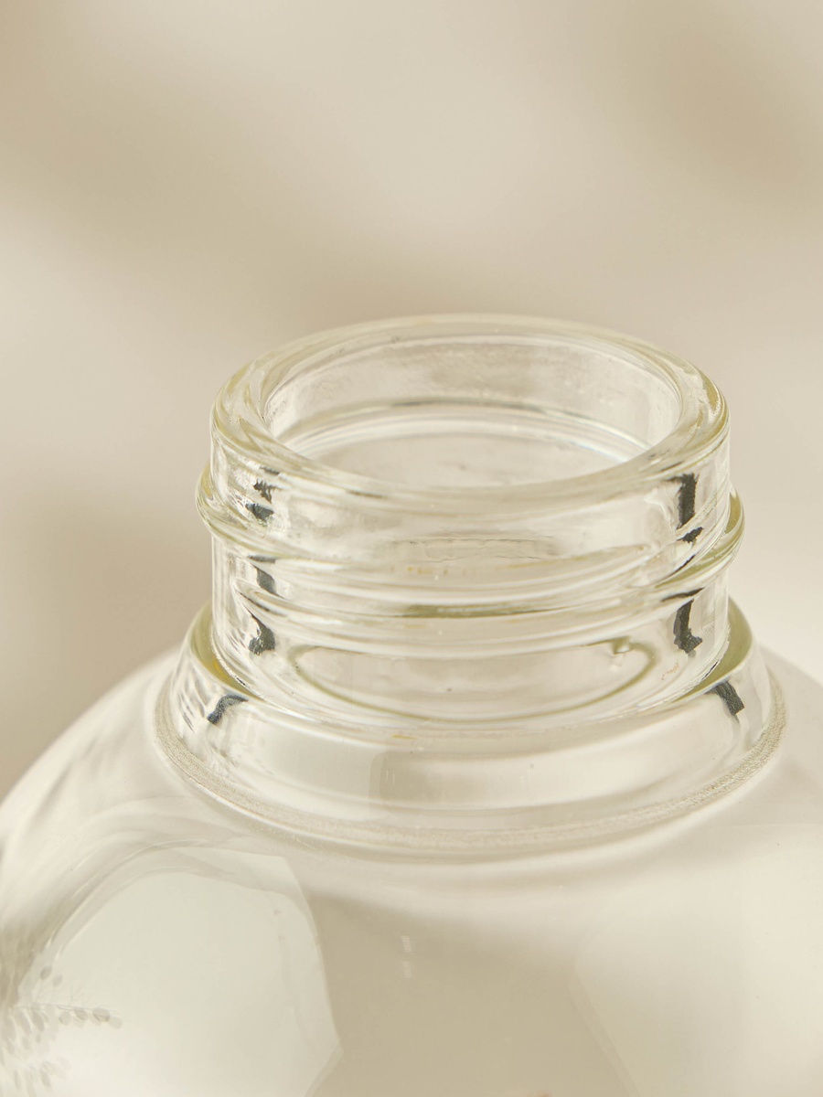 Lemon Accent Glass Bottle with Screw Lid