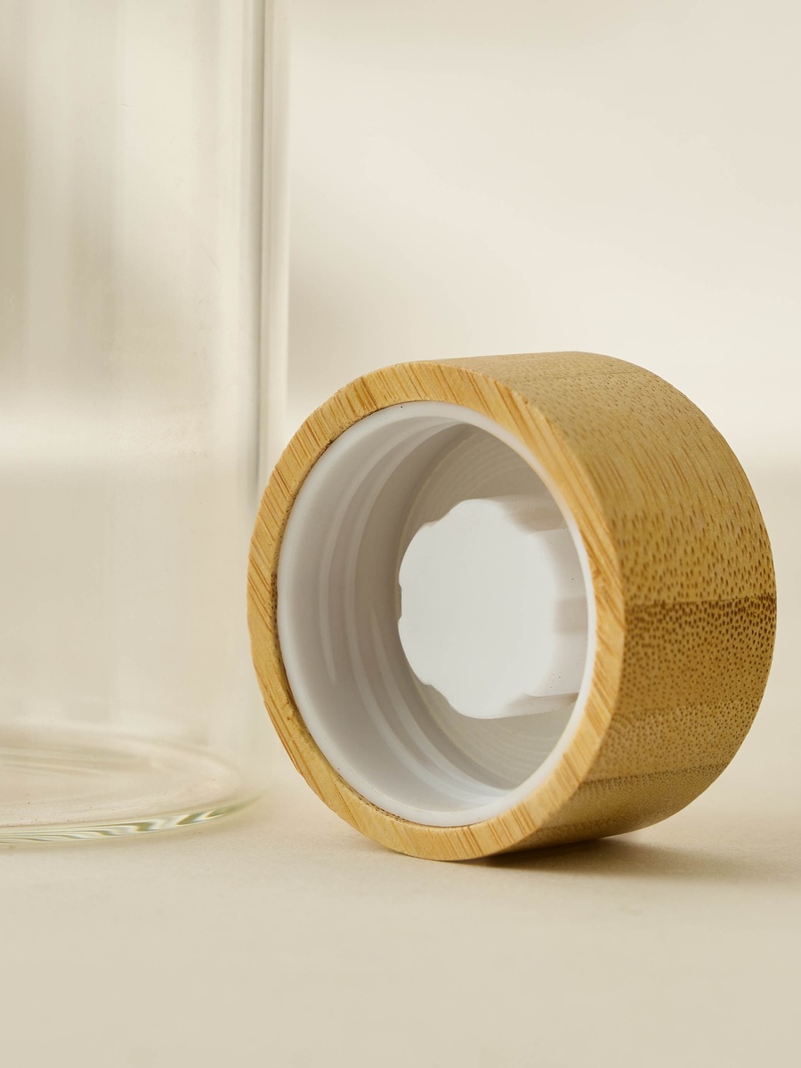 Lemon Accent Glass Bottle with Screw Lid