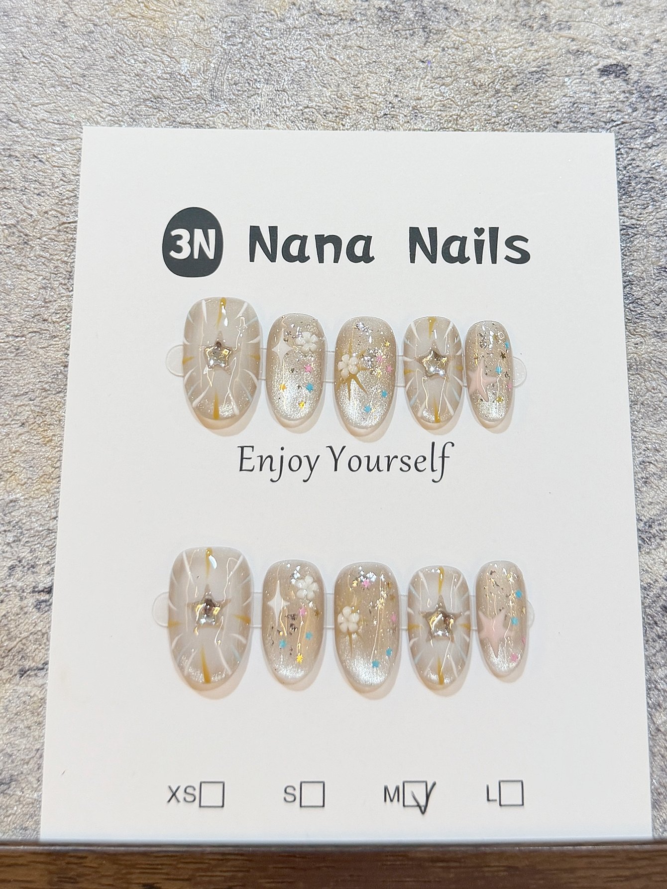 Star Glitter Press-On Nails