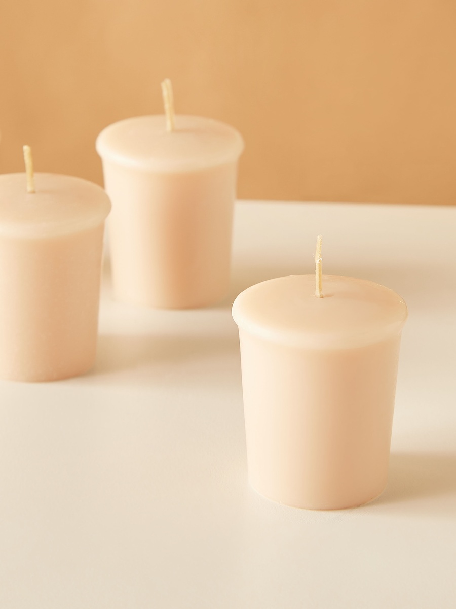 Essentials 4-Piece Rose Blush Scented Votive Candle Set - 12 H
