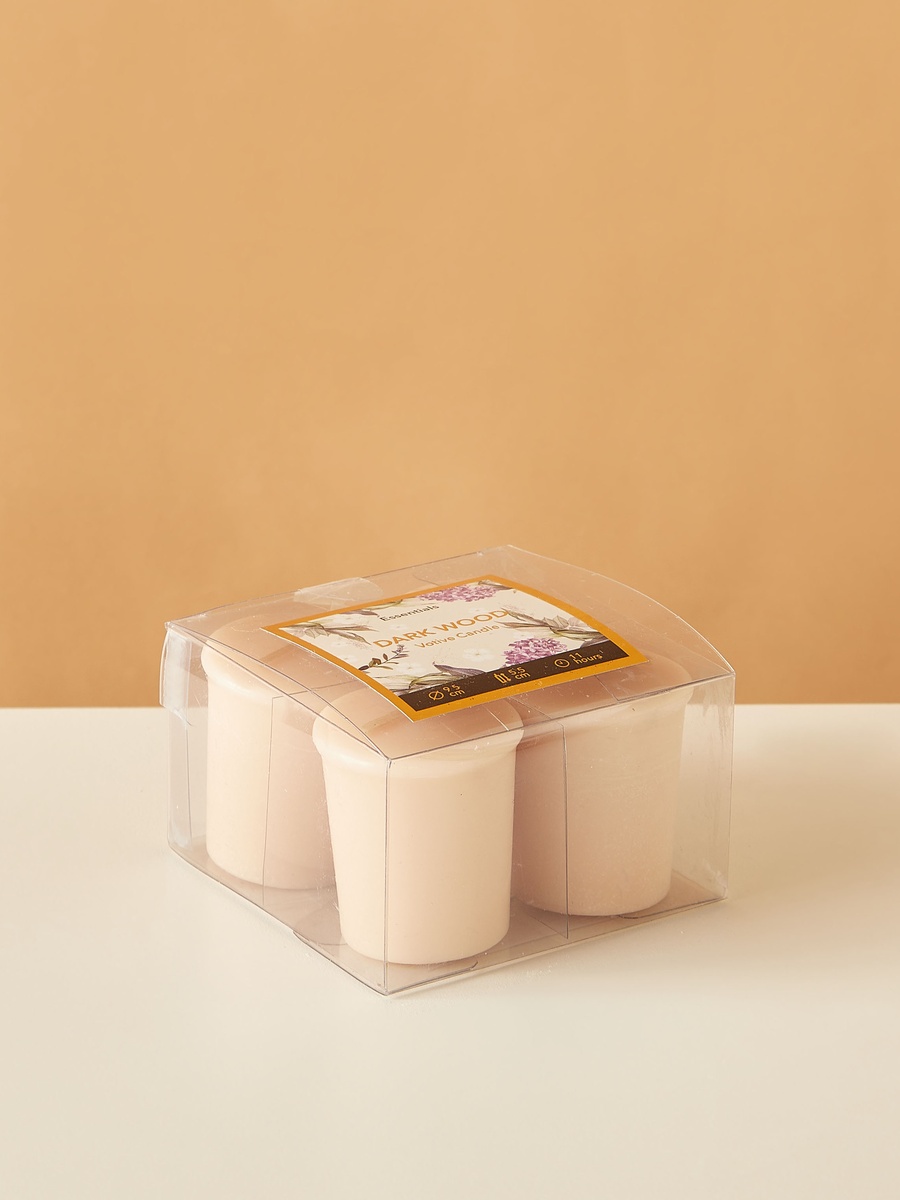 Essentials 4-Piece Rose Blush Scented Votive Candle Set - 12 H