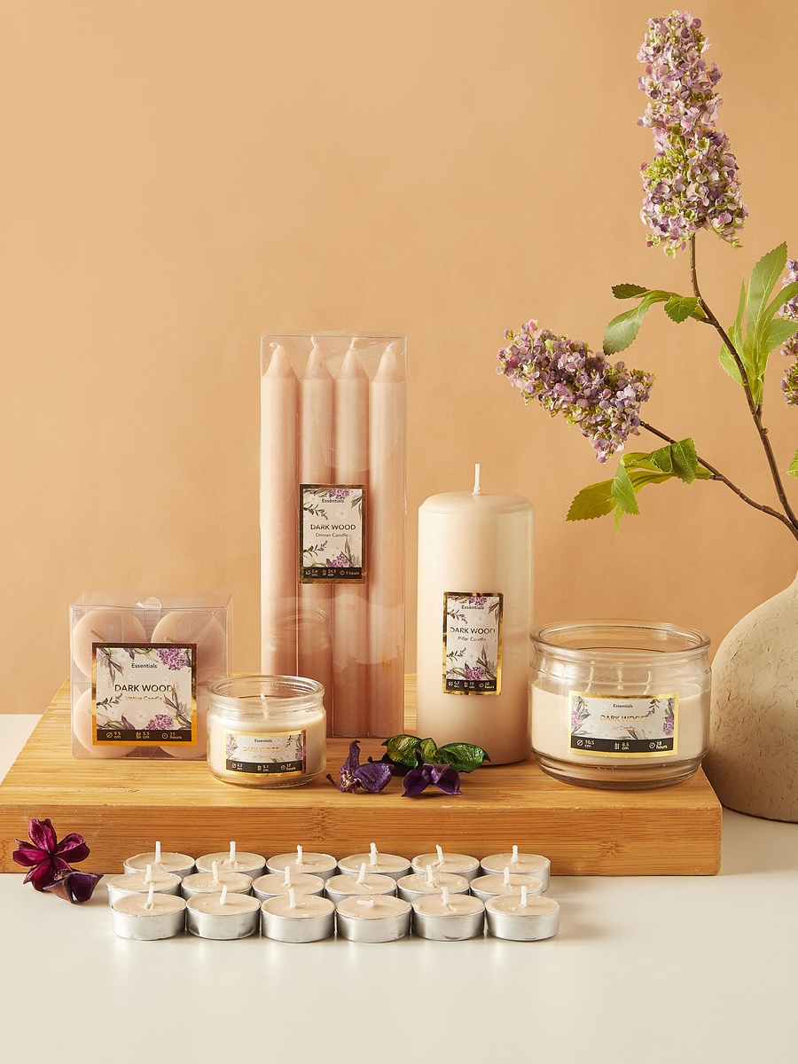 Essentials 4-Piece Rose Blush Scented Votive Candle Set - 12 H