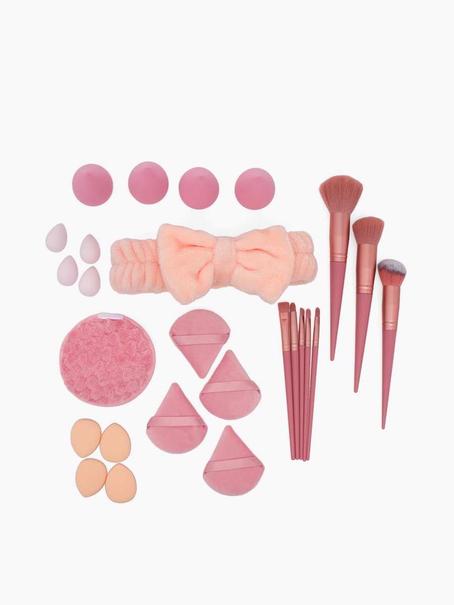Assorted 32-Piece Beauty Accessory and Bag Set