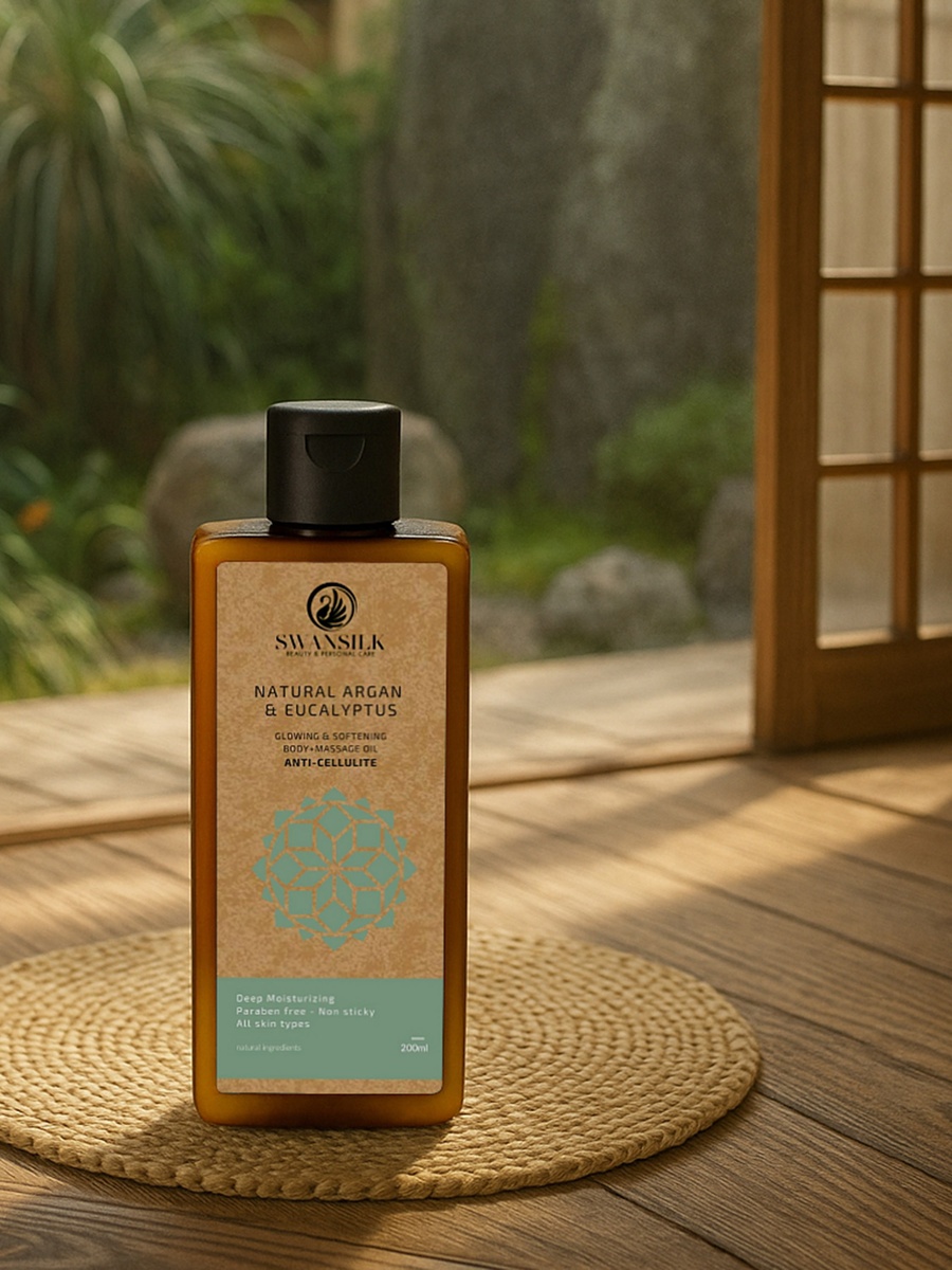 Body Massage Oil with Natural Argan and Eucalyptus - 200 ml