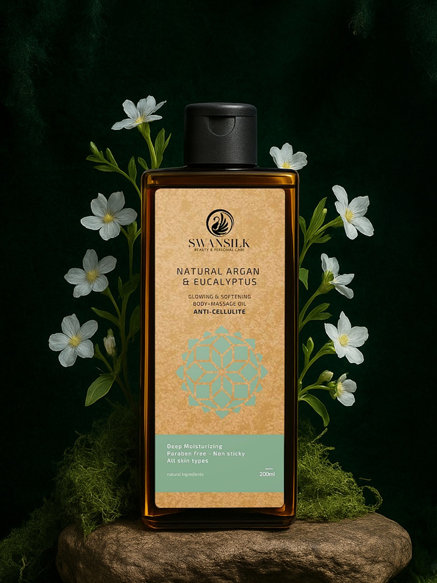Body Massage Oil with Natural Argan and Eucalyptus - 200 ml