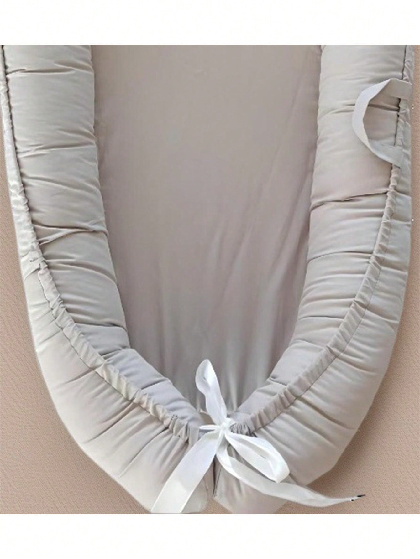 Blue Solid Baby Nest With Pillow