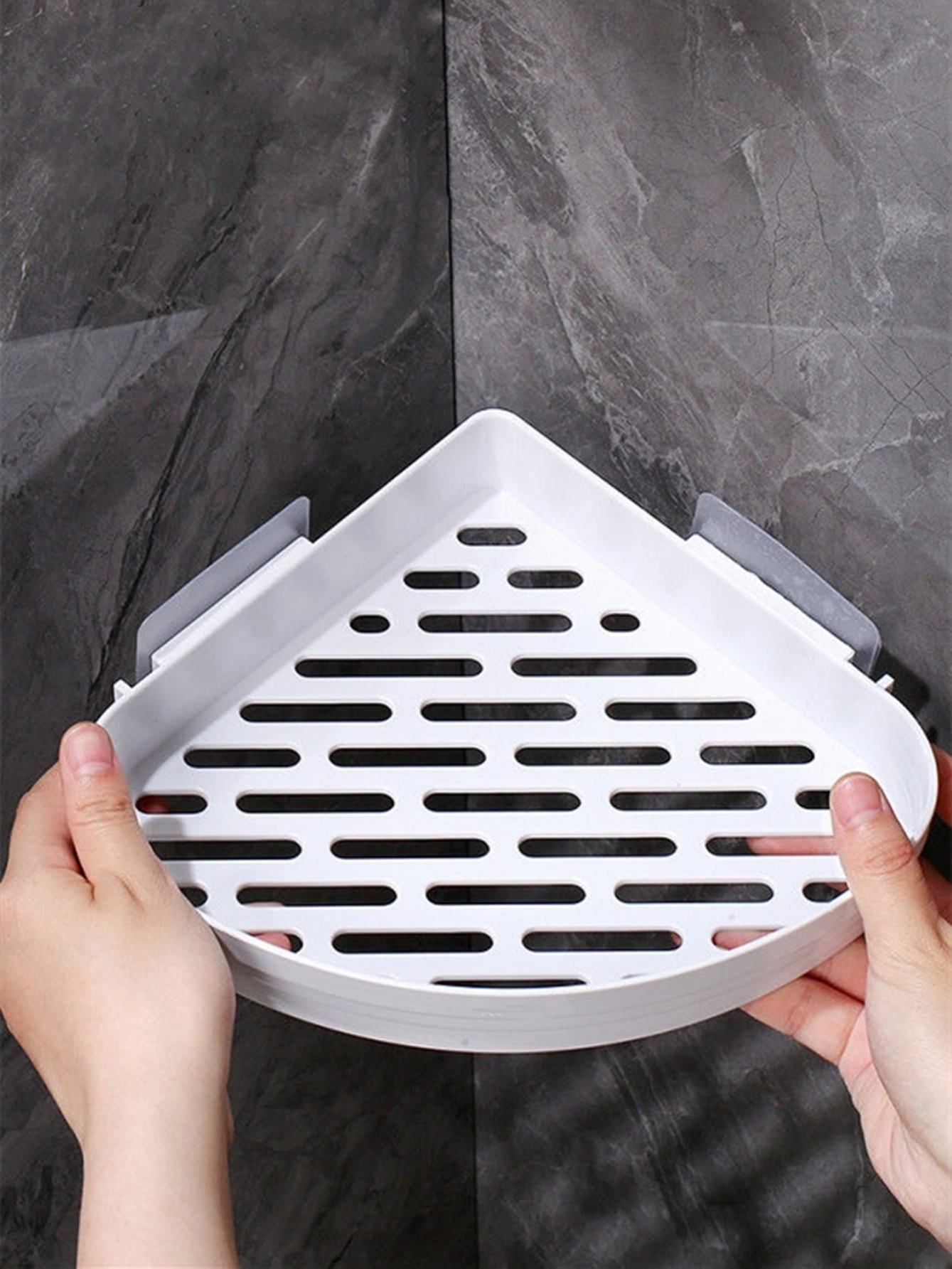 White Solid Corner Rack
