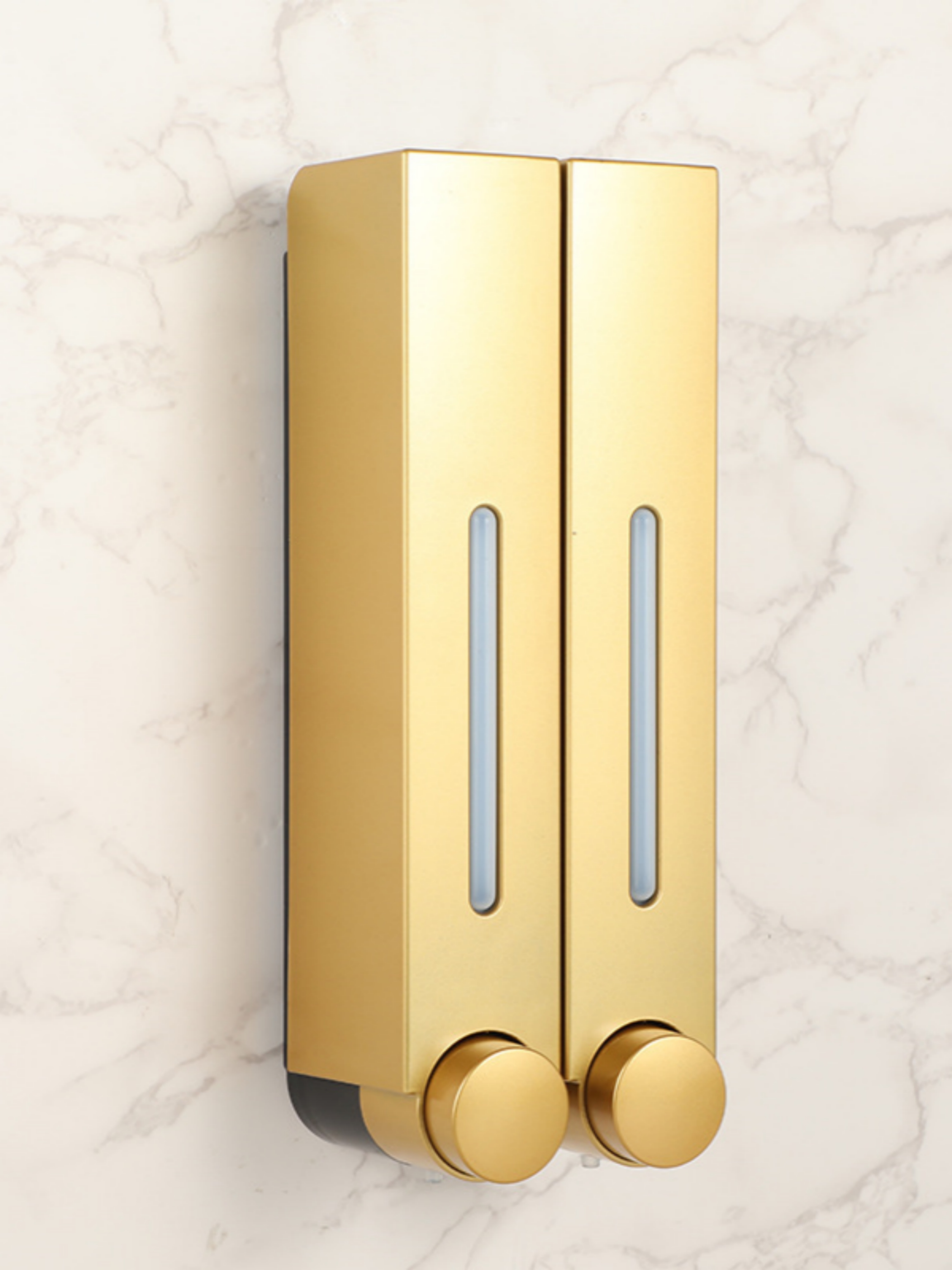 Wall-Mounted Double Soap Dispenser, Gold