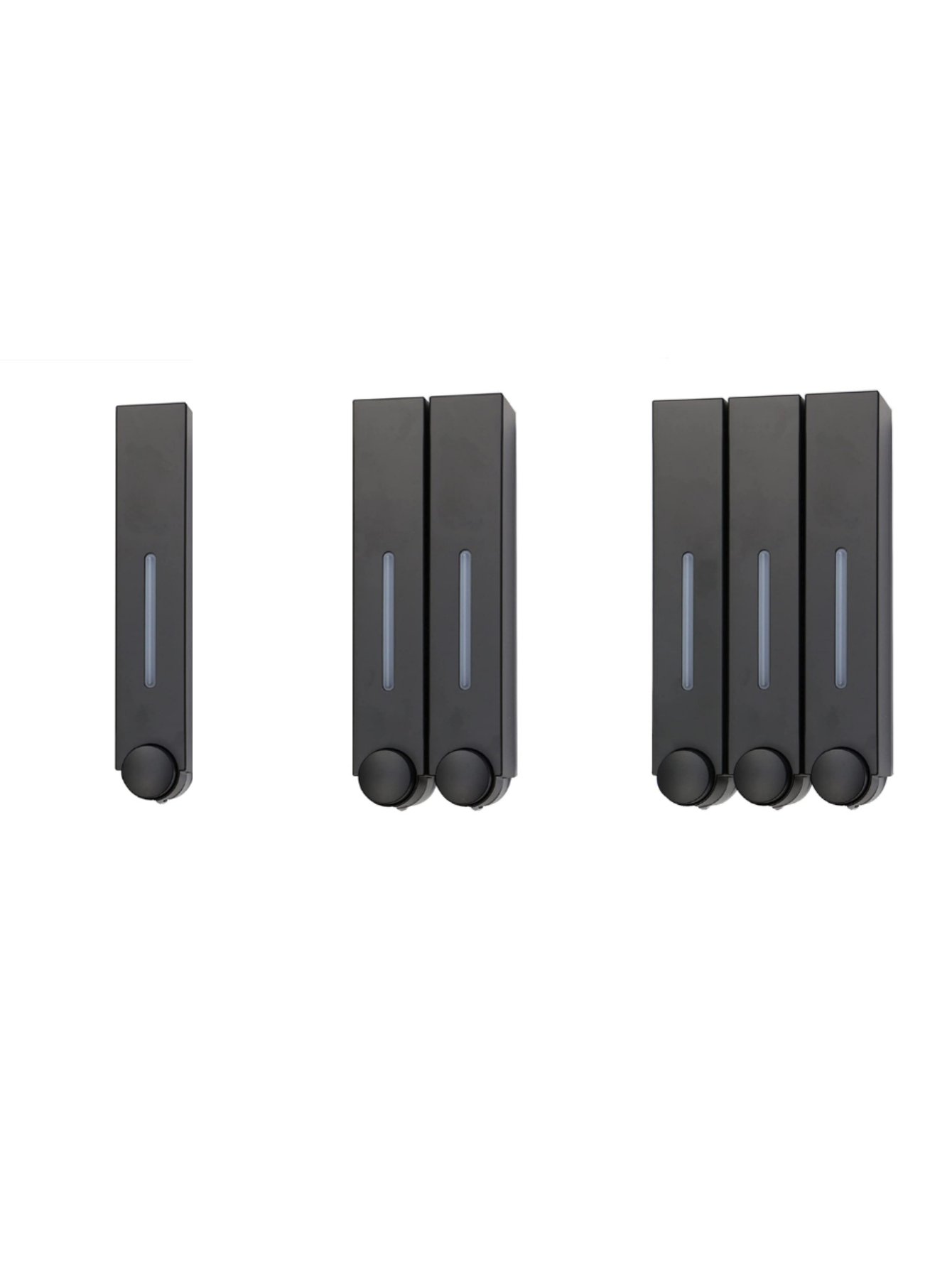 Dual Black ABS Wall-Mount Soap Dispenser
