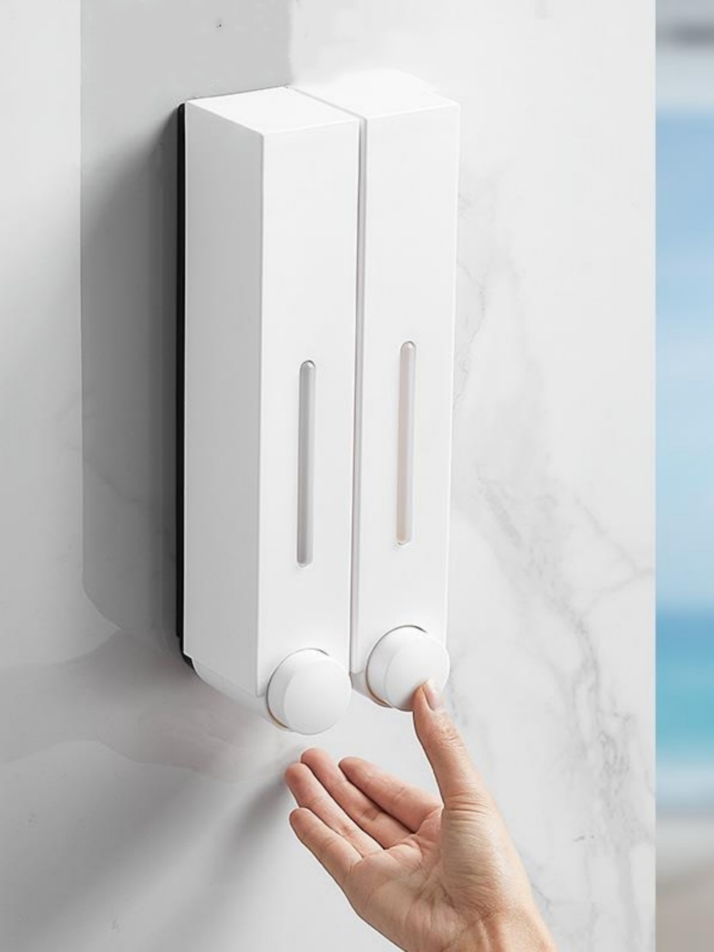 White Dual Wall-Mount Dispenser 420ml