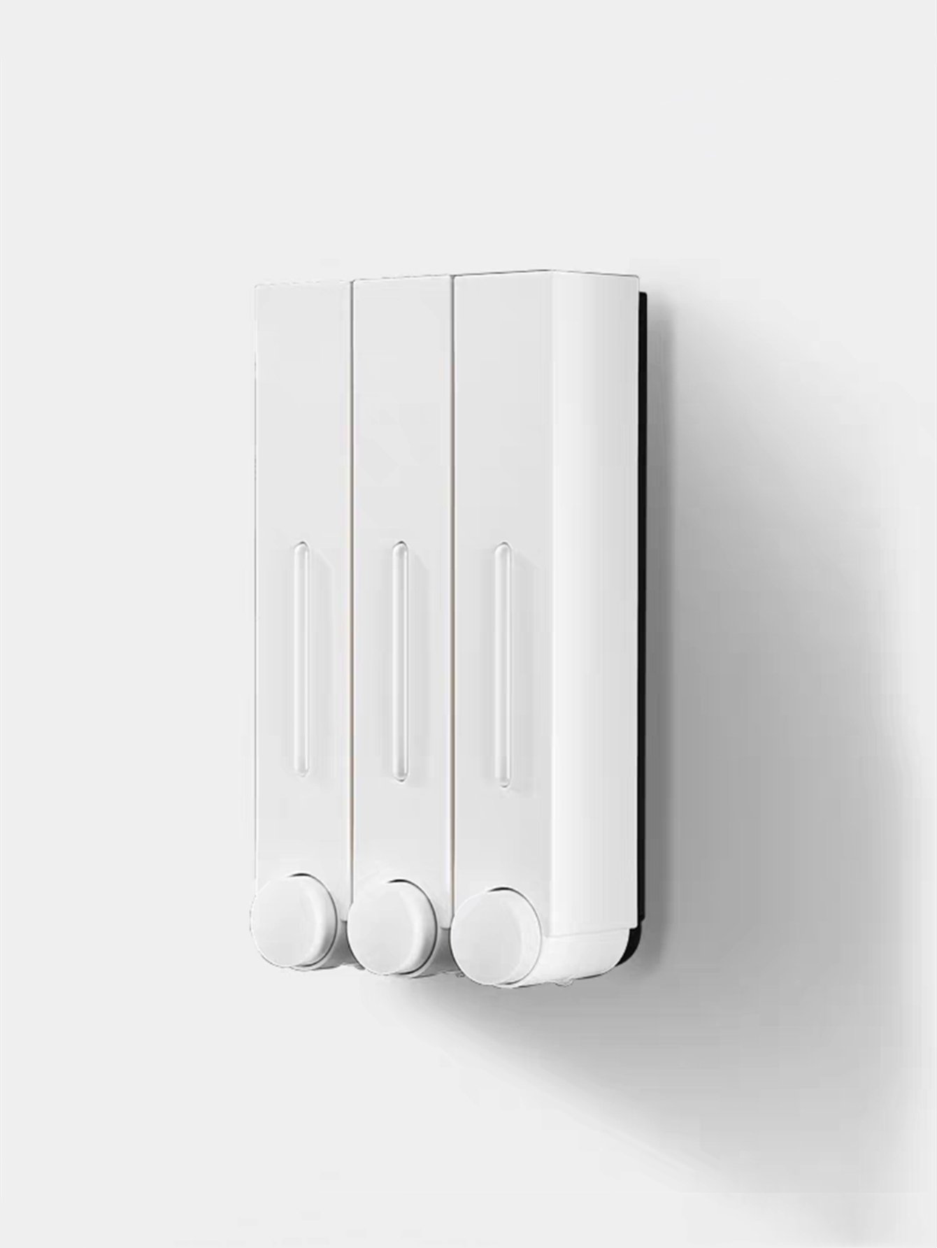White Wall-Mounted Triple Soap Dispenser, 420Ml